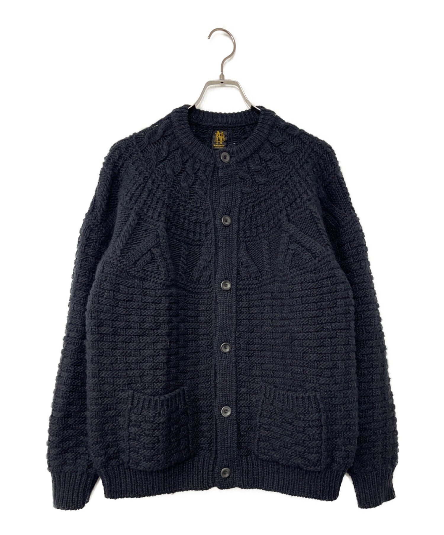 中古・古着通販】BATONER (バトナ―) SPREAD ARAN CREW NECK CARDIGAN