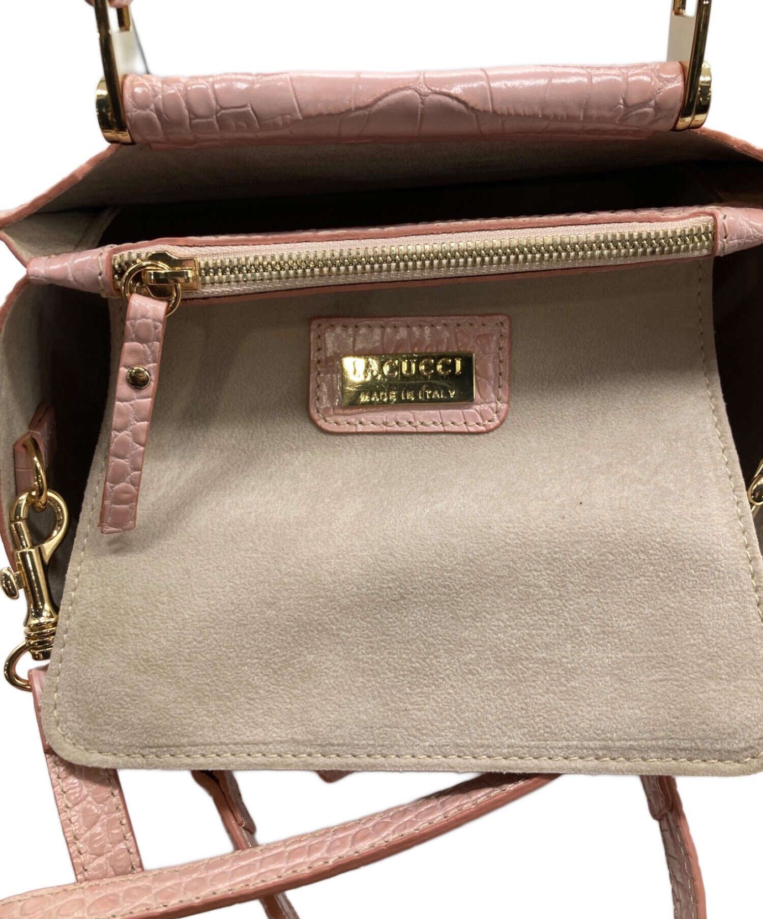 中古・古着通販】IACUCCI (イアクッチ) 型押し2WAYバッグ ピンク