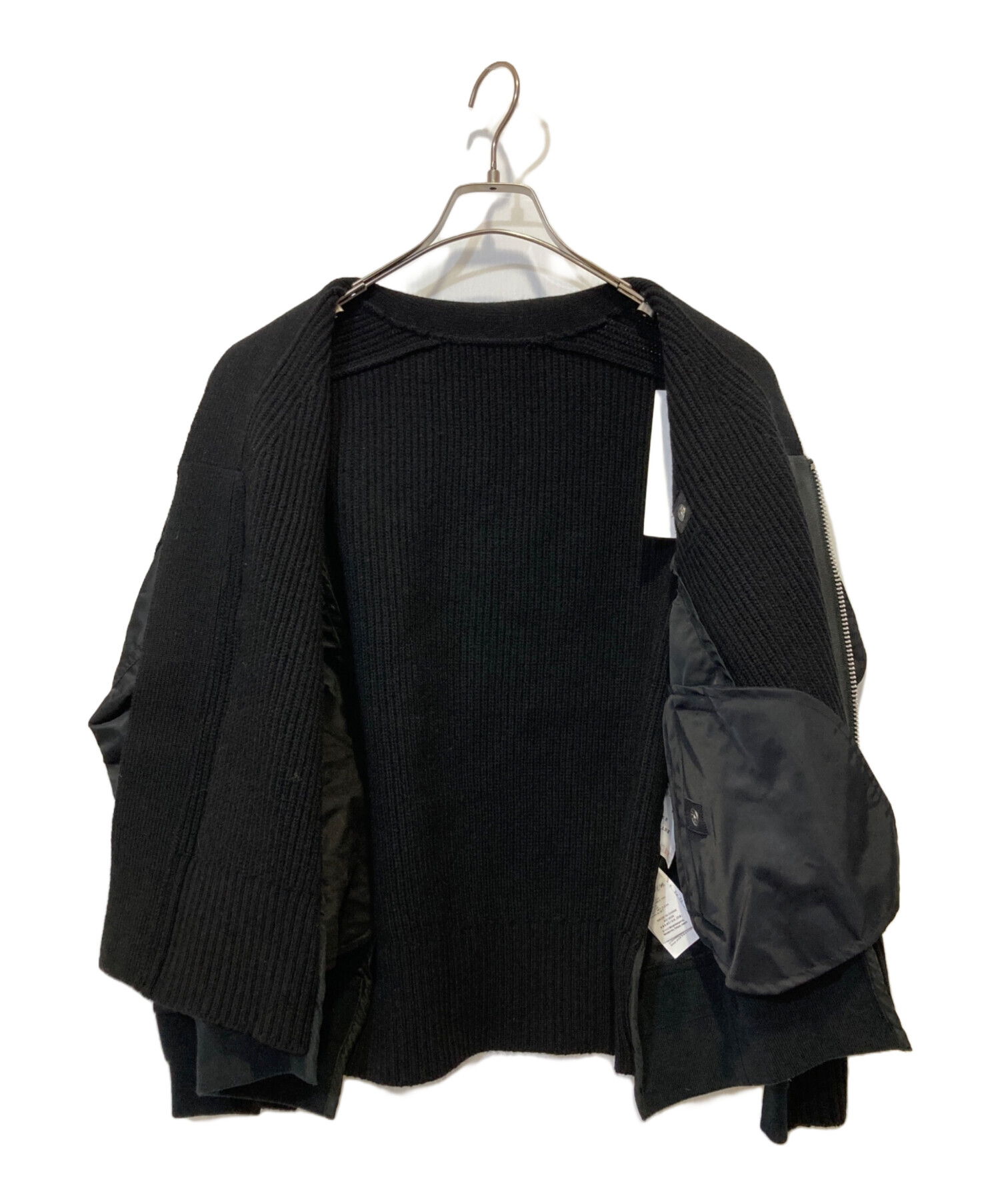 中古・古着通販】sacai (サカイ) Wool Knit x Nylon Twill Cardigan