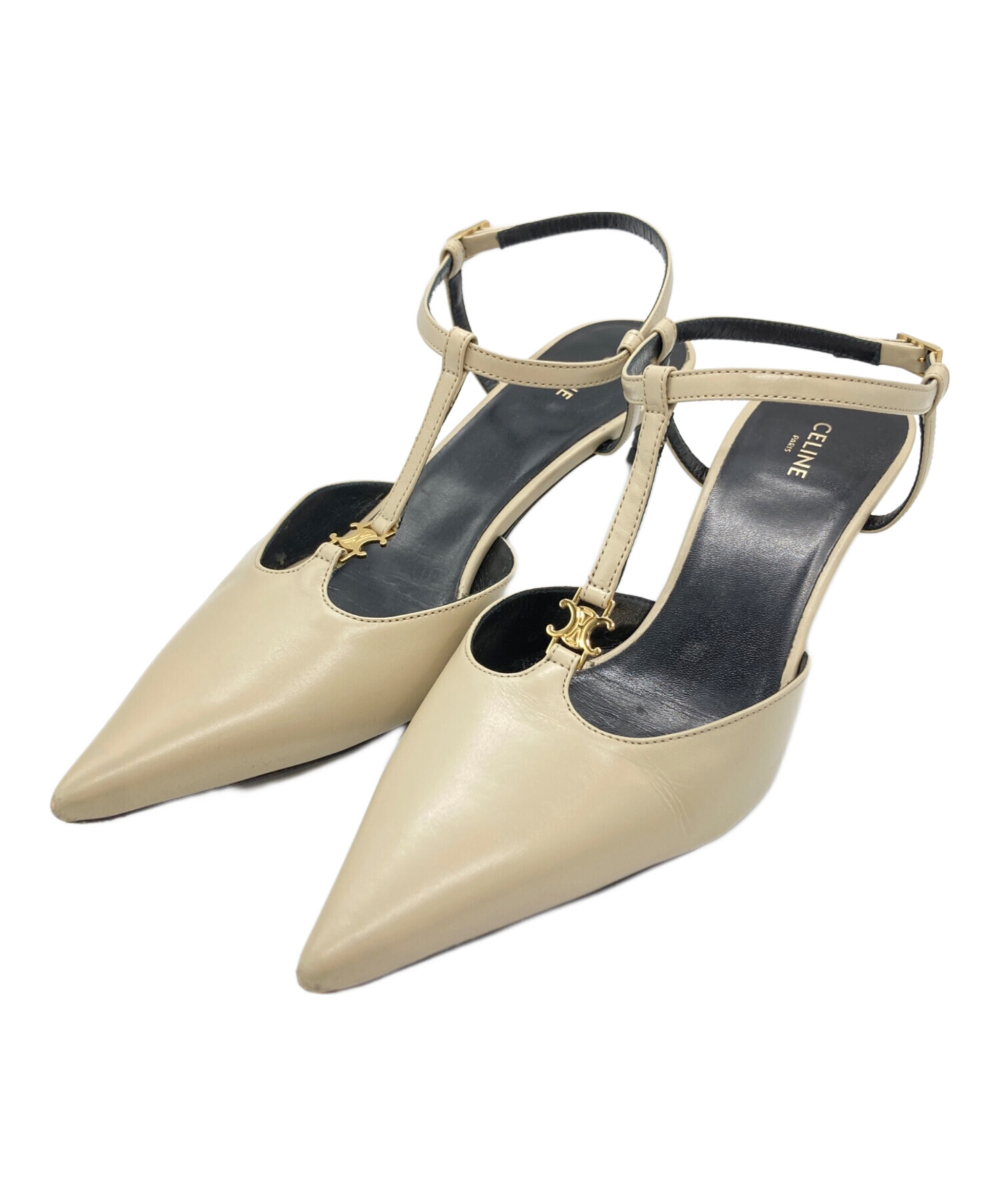 CELINE セリーヌ　Tストラップパンプス　36 CELINE セリーヌTストラップパンプス36