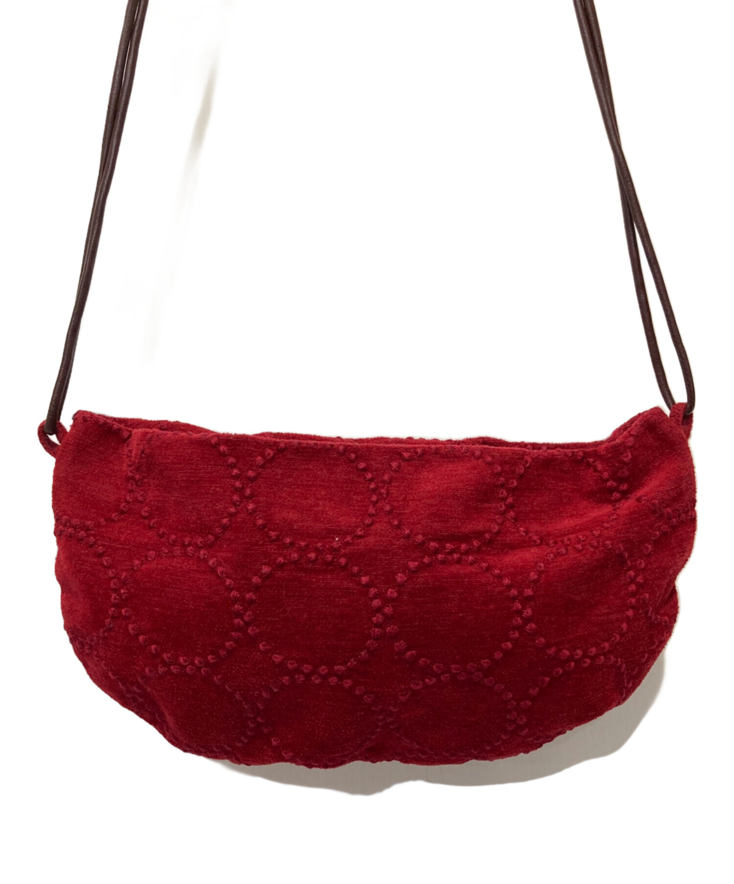 美品　ミナペルホネン　タンバリンショルダーバッグ　レッド mina perhonen ミナペルホネン タンバリン 2wayショルダーバッグ