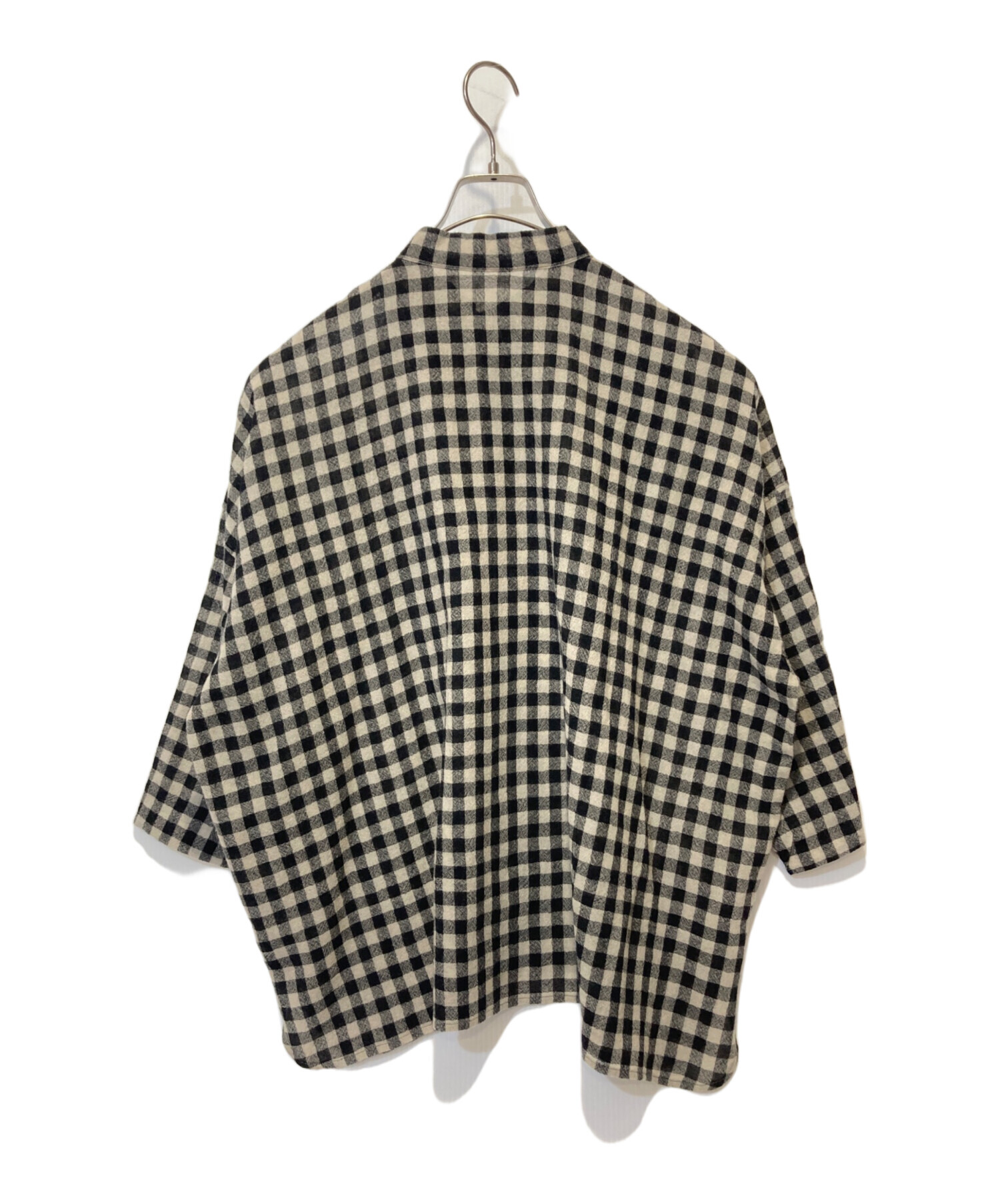 中古・古着通販】babaghuri (ババグーリ) チェックブラウス ブラック 