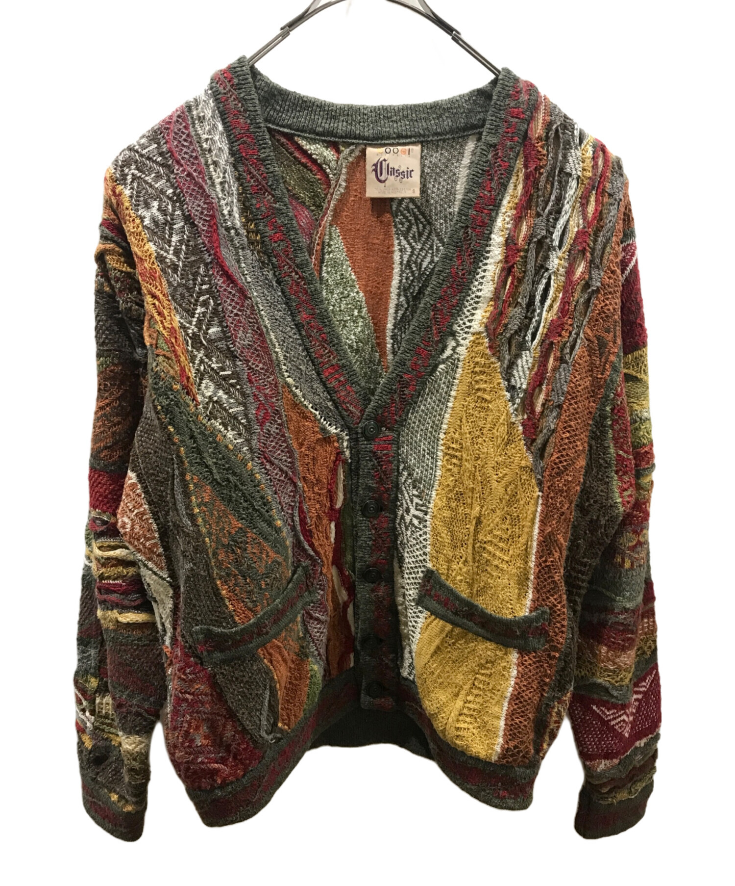 中古・古着通販】Coogi (クージー) 3Dニットカーディガン オレンジ 