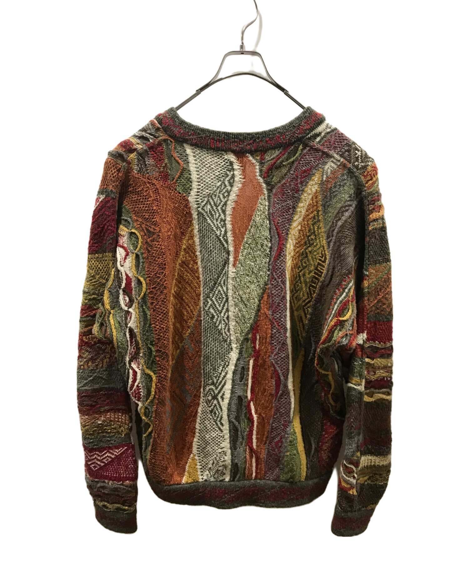 中古・古着通販】Coogi (クージー) 3Dニットカーディガン オレンジ 