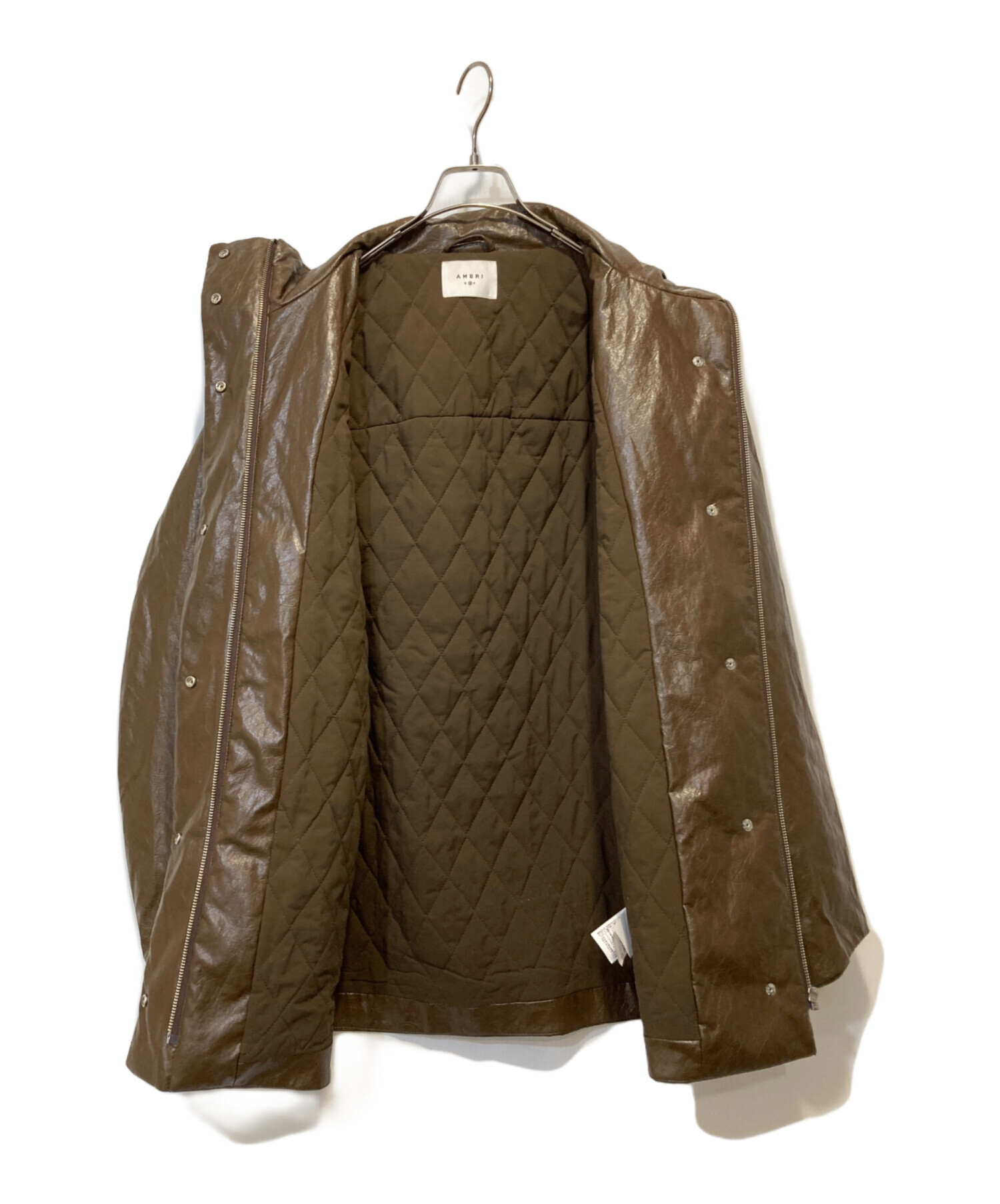 中古・古着通販】AMERI (アメリ) pasting like fake leather jacket