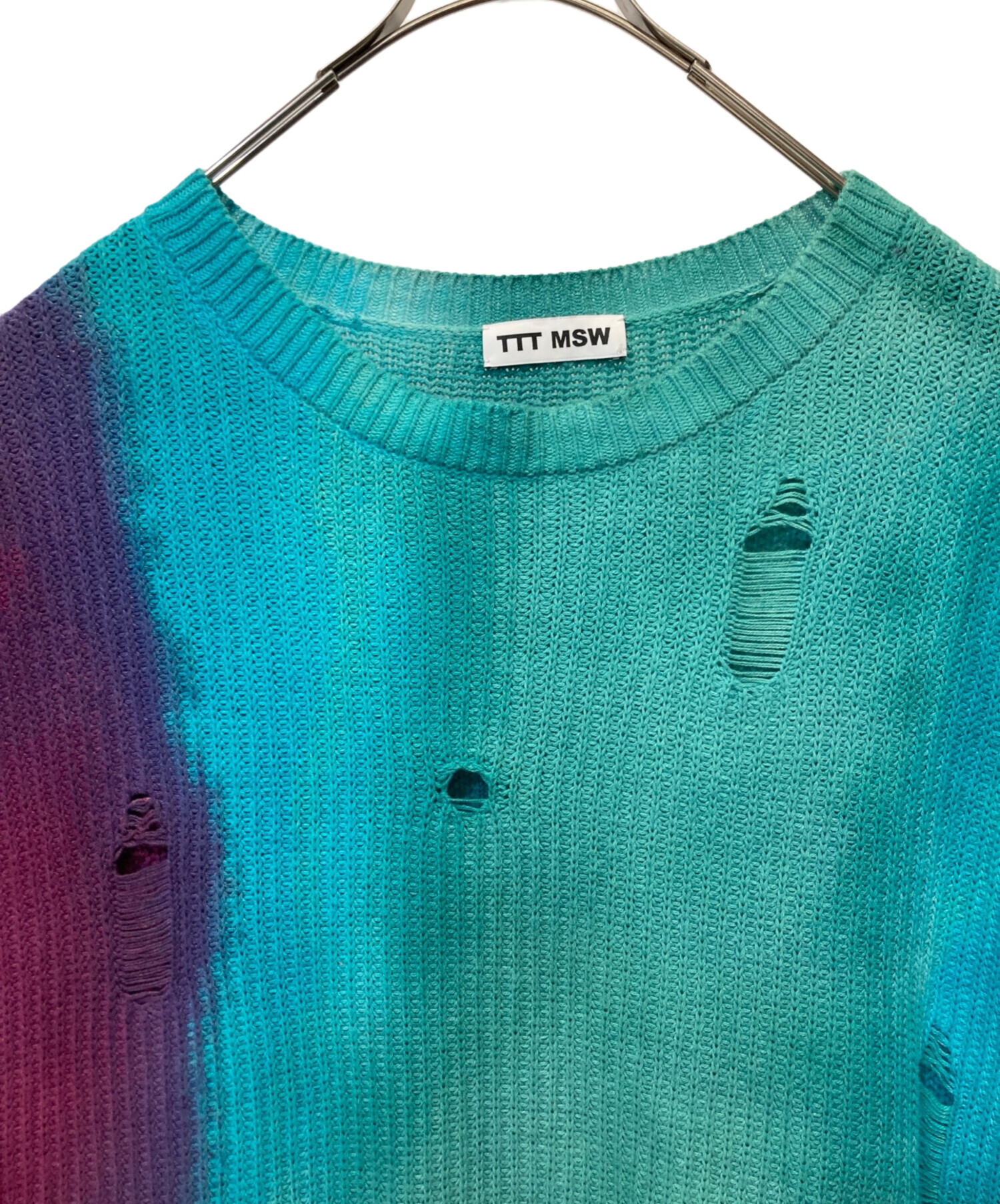 中古・古着通販】TTT MSW (ティー) emotional knit ブルー サイズ:FREE 