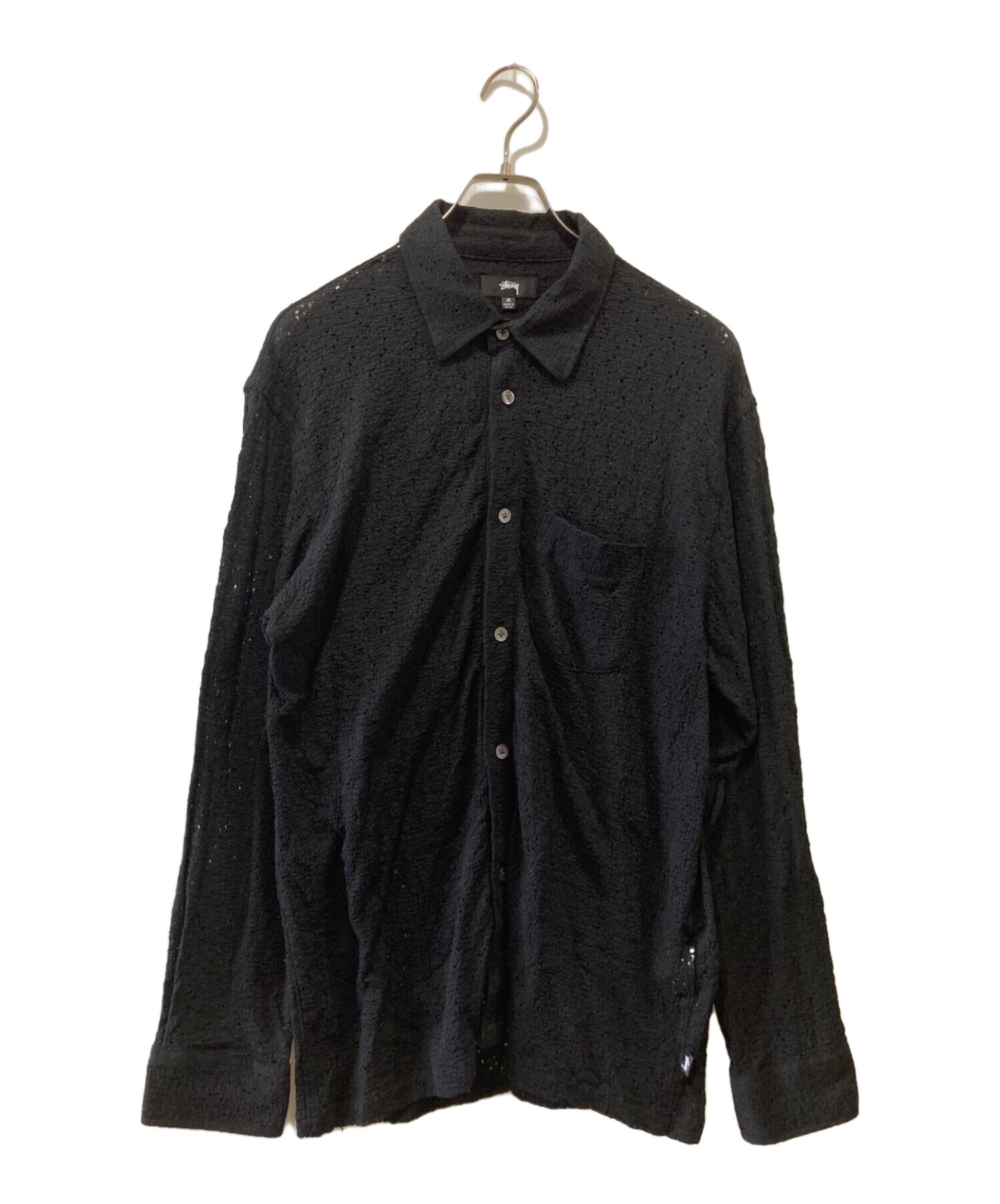 中古・古着通販】stussy (ステューシー) LACE LS SHIRT ブラック 
