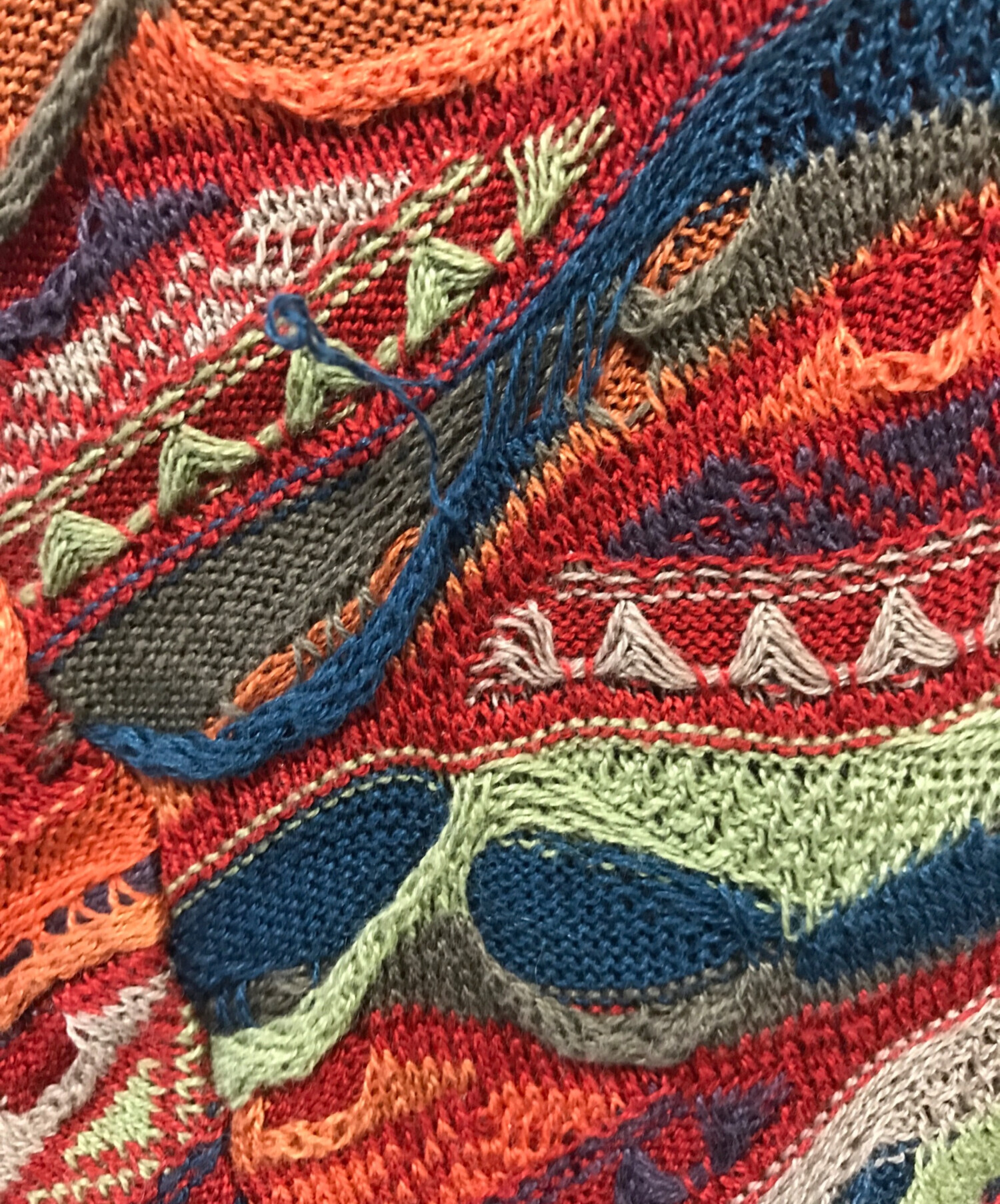 中古・古着通販】Coogi (クージー) 総柄ニット レッド サイズ:4XL