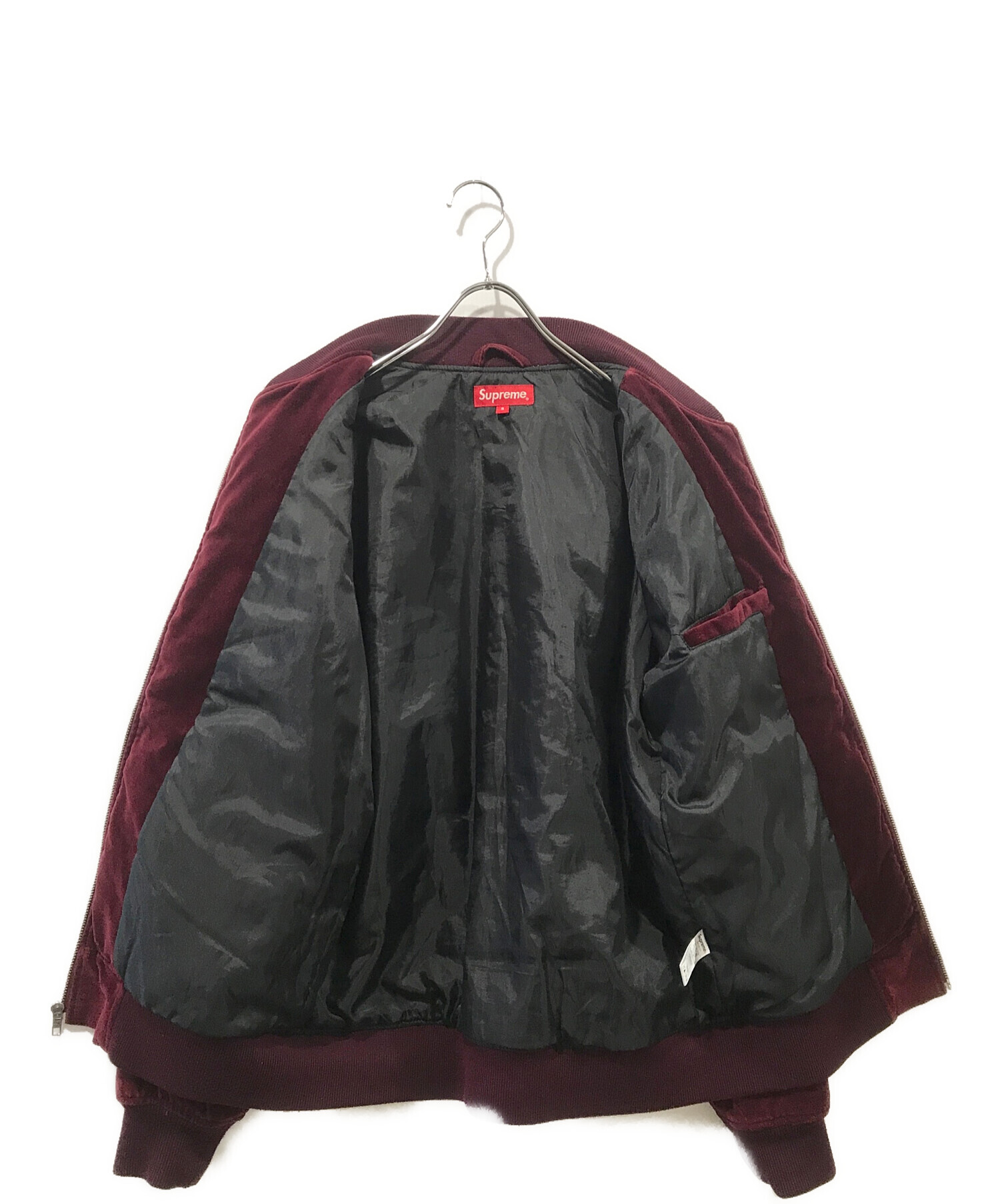 中古・古着通販】SUPREME (シュプリーム) velvet hooded bomber レッド 