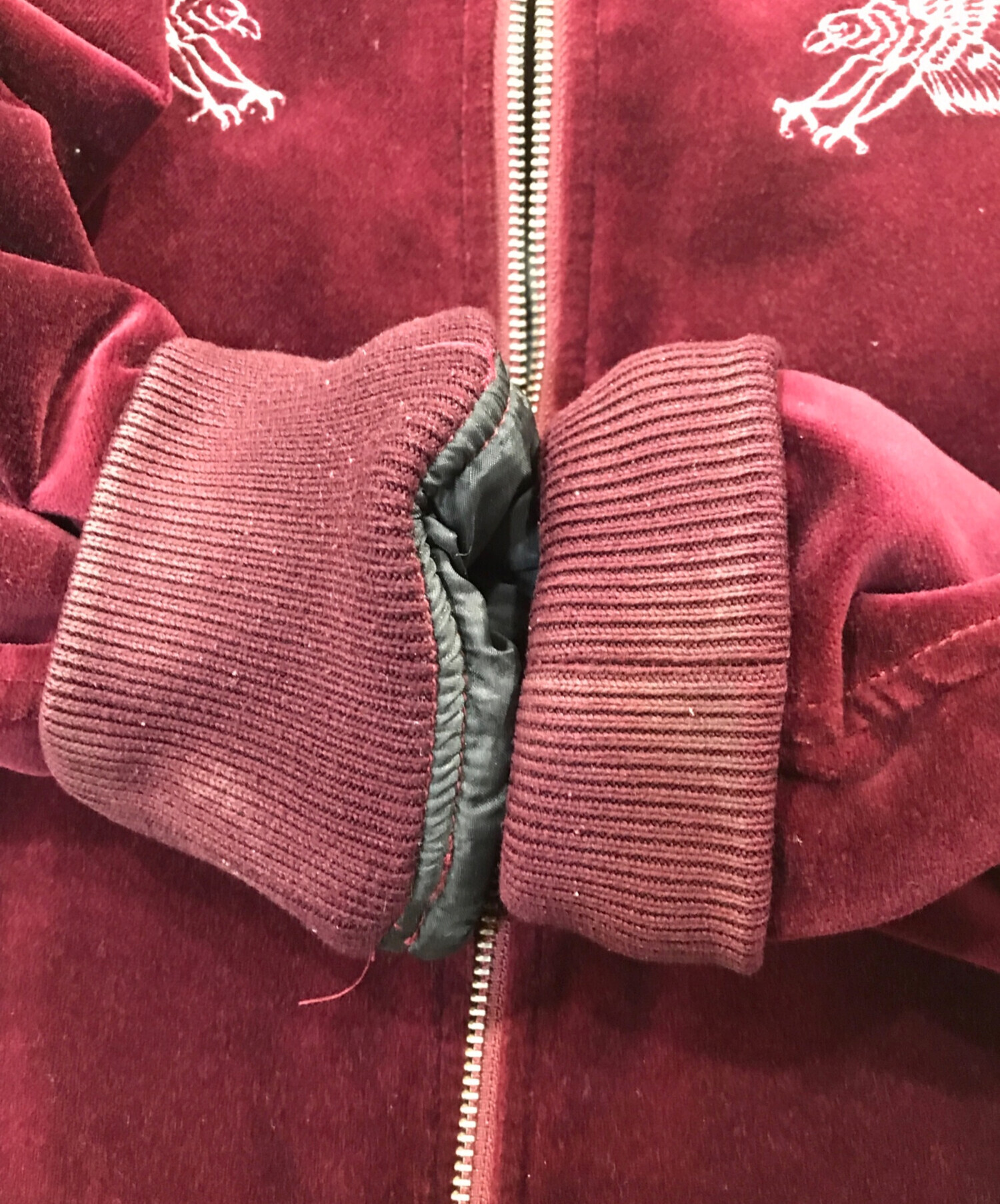 中古・古着通販】SUPREME (シュプリーム) velvet hooded bomber レッド 