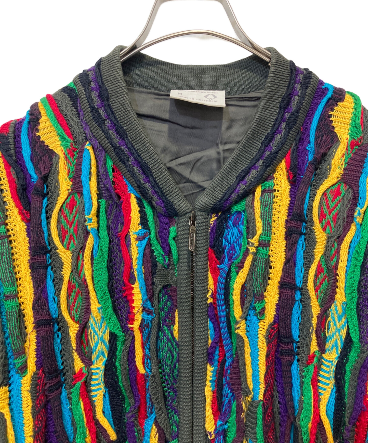 中古・古着通販】Coogi (クージー) 3Dジップニットカーディガン マルチ