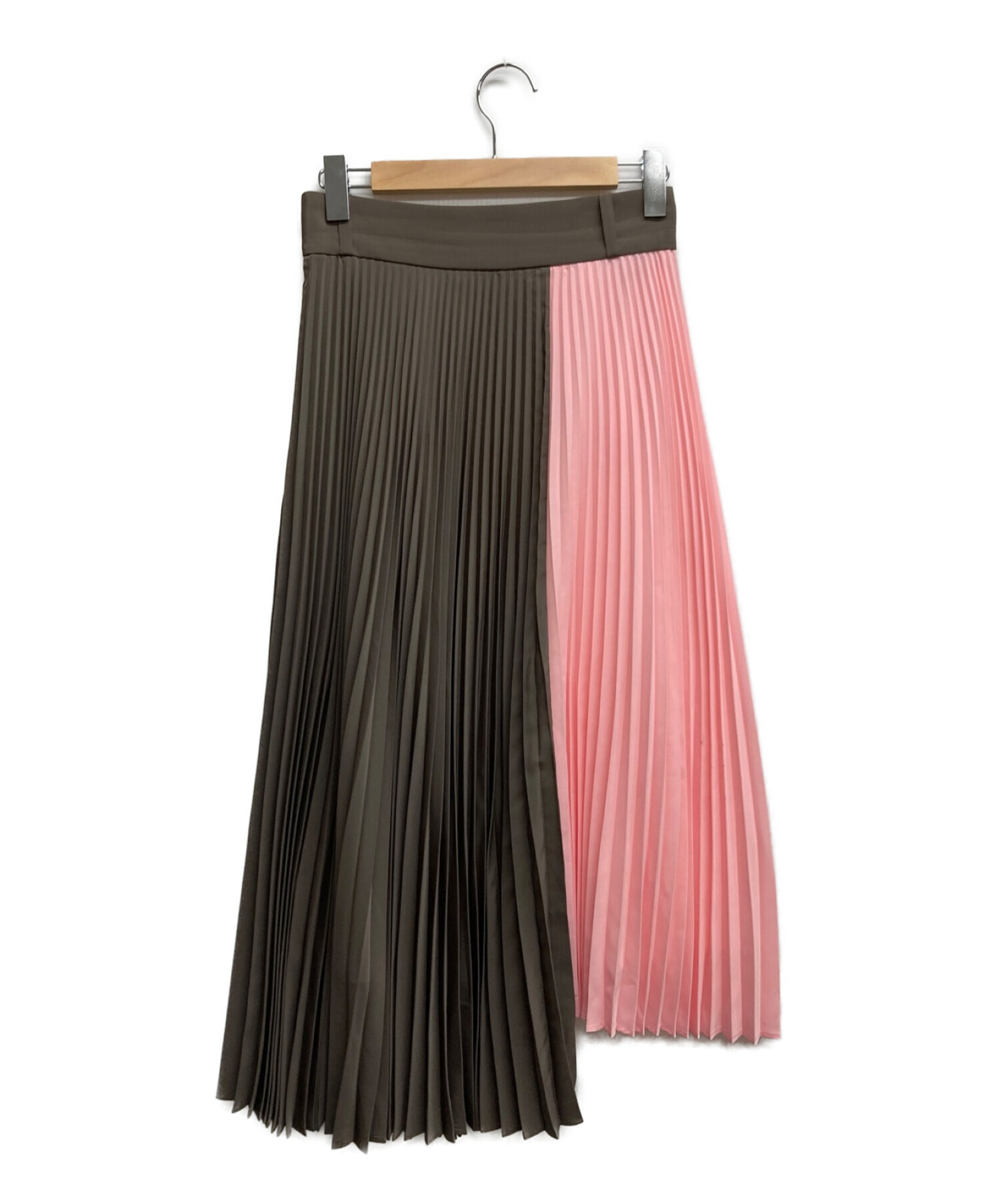 中古・古着通販】HYKE (ハイク) プリーツスカート ピンク×ブラウン