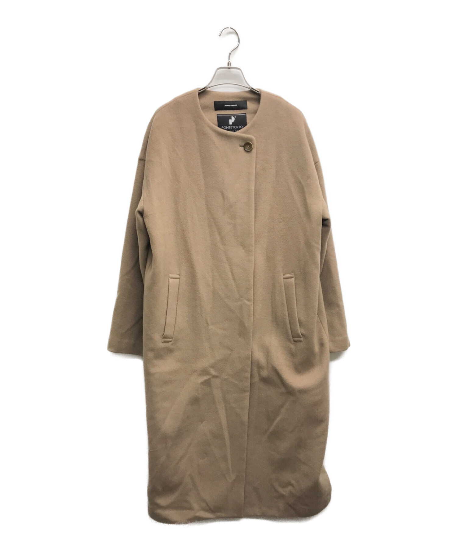 JOURNAL STANDARD ノーカラーコート ベージュ 中古・古着通販】JOURNAL STANDARD (ジャーナルスタンダード