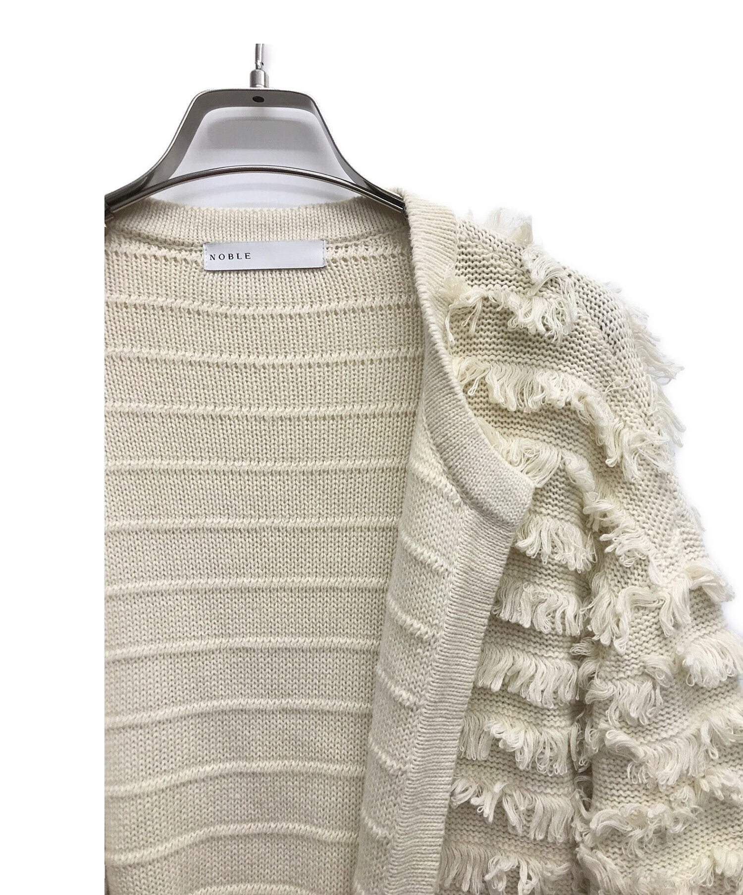 中古・古着通販】Noble (ノーブル) フリンジニットジャケット 中古・古着通販】Noble (ノーブル) フリンジニットジャケット