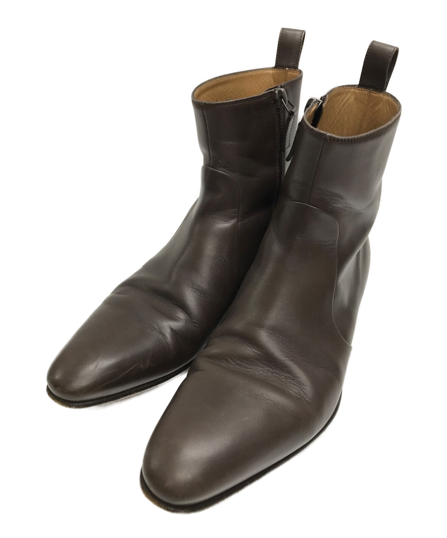 GUCCI グッチ サイドジップブーツ ブラウンレザー イタリア製 322480