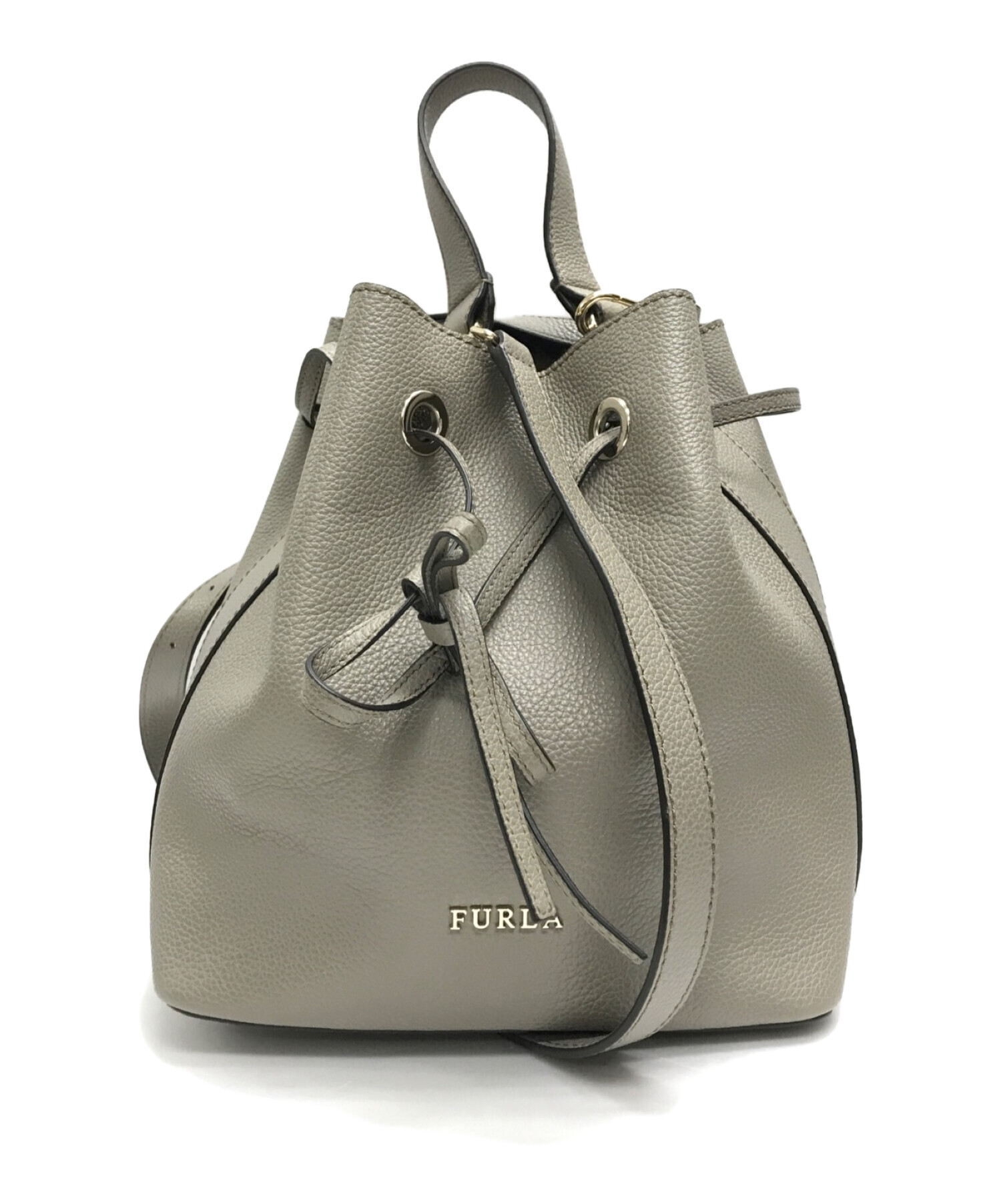 FURLA フルラ コスタンザ 2WAY 巾着ショルダーバッグ グレー 新品