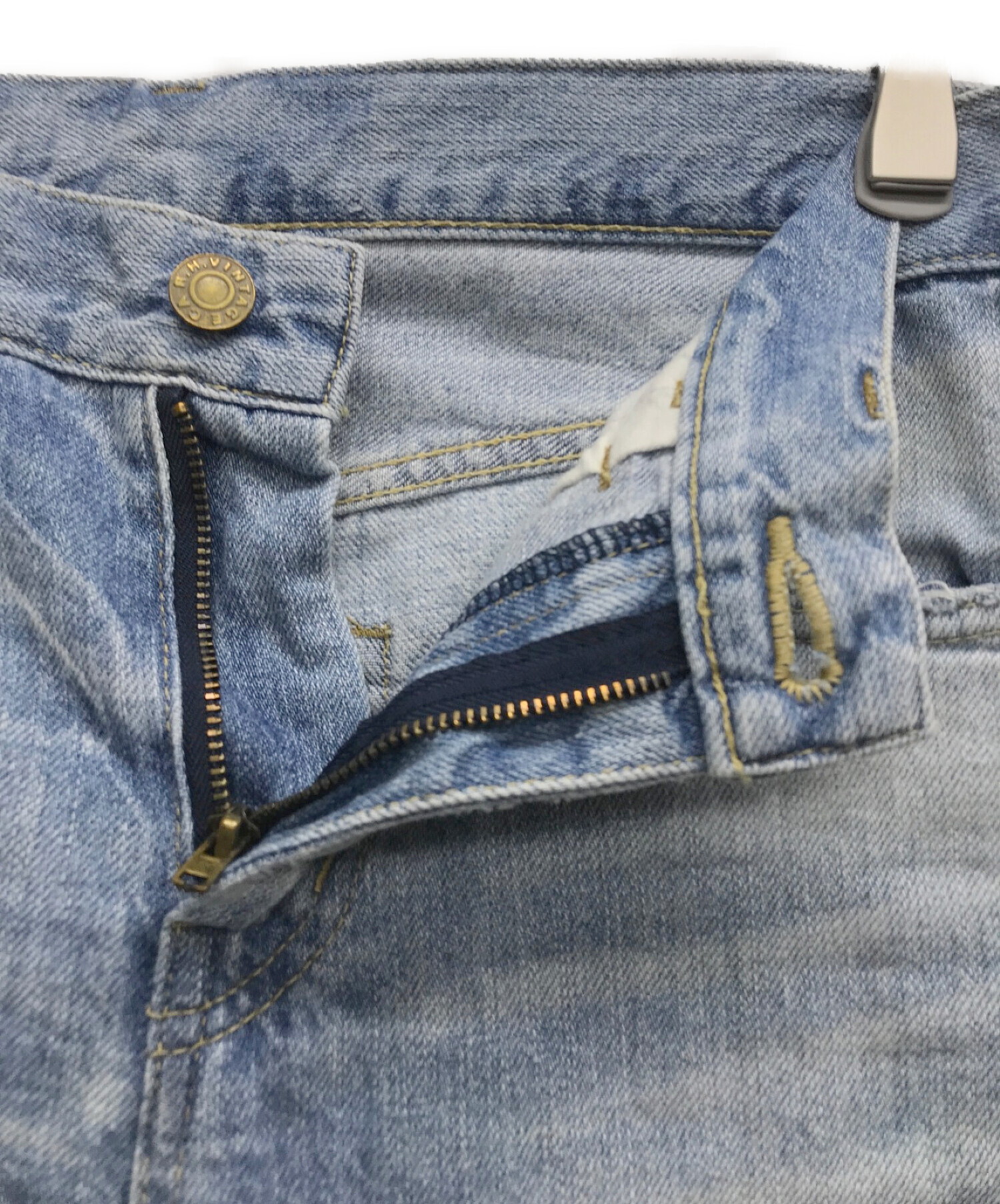 R.H. VINTAGE ダメージ デニムスウェット シャツ R.H.Vintage スウェット ダメージデニム 【中古・古着通販】R.H.