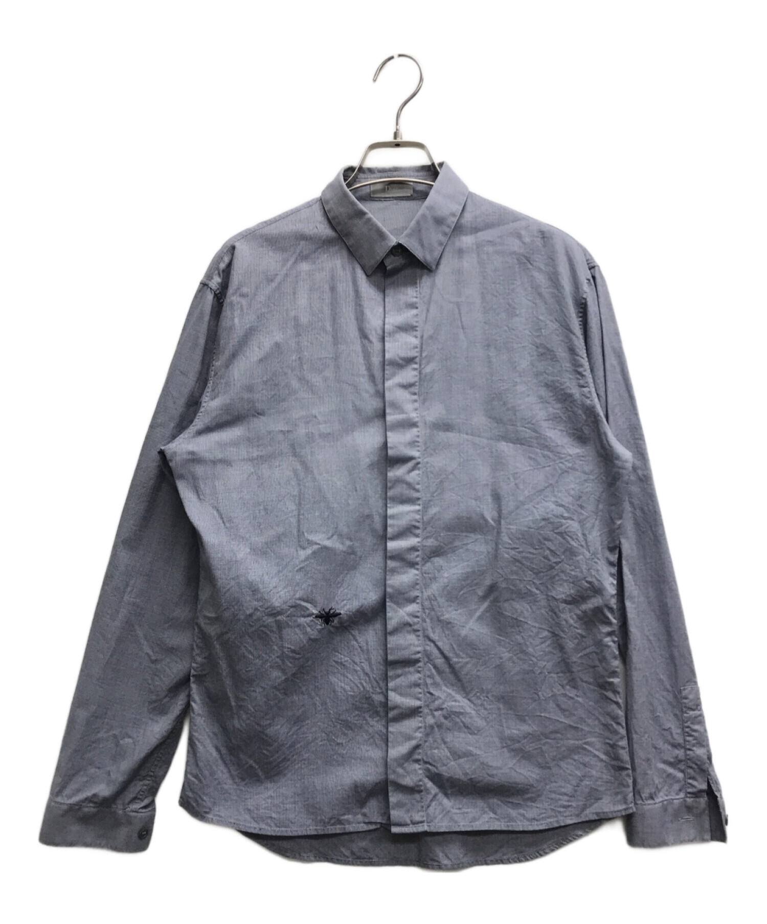 中古・古着通販】DIOR (ディオール) BEE刺繍ドレスシャツ グレー