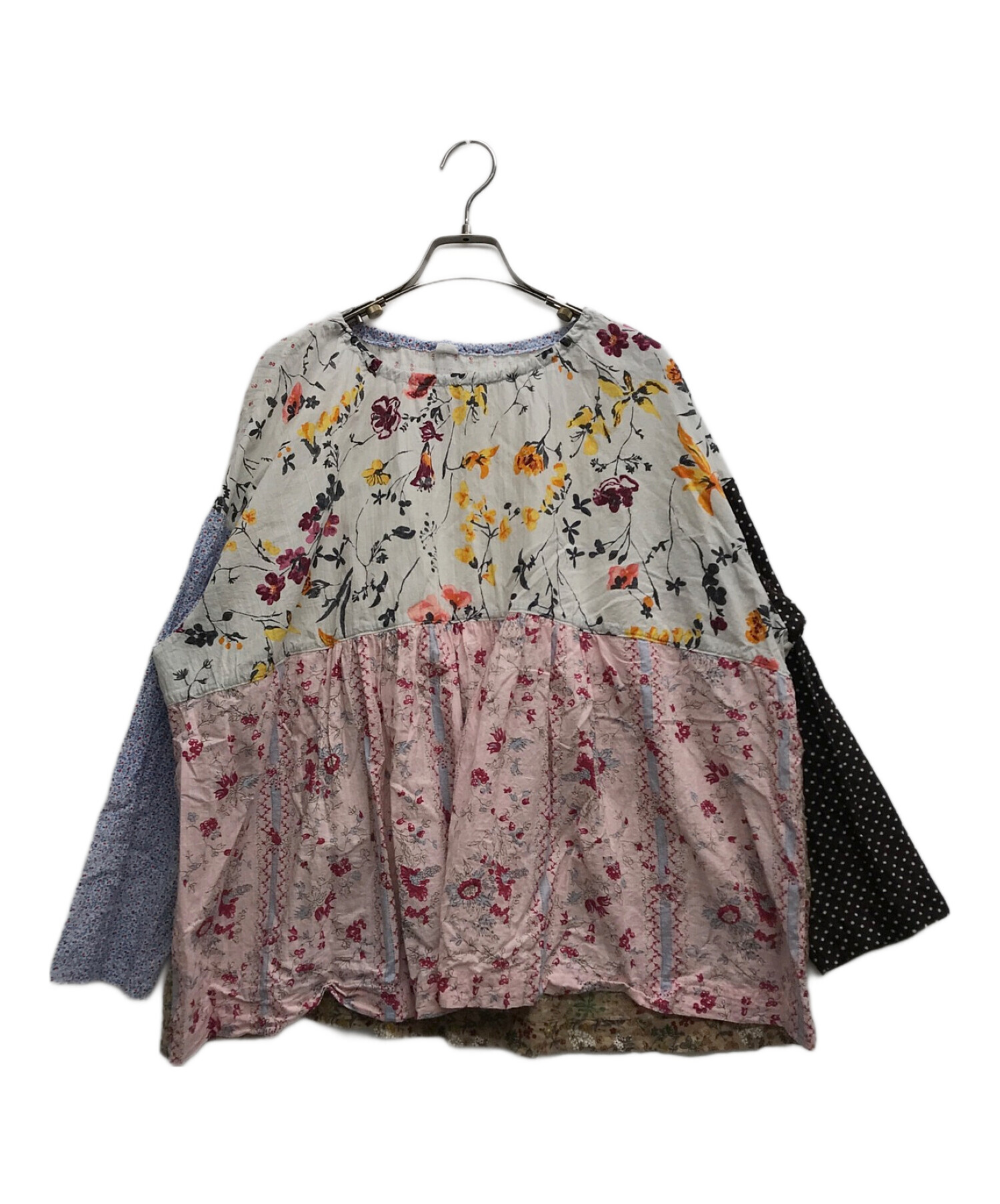 美品 45R インドカディ春花プリントのイージースカート 花柄 45rpm 45R