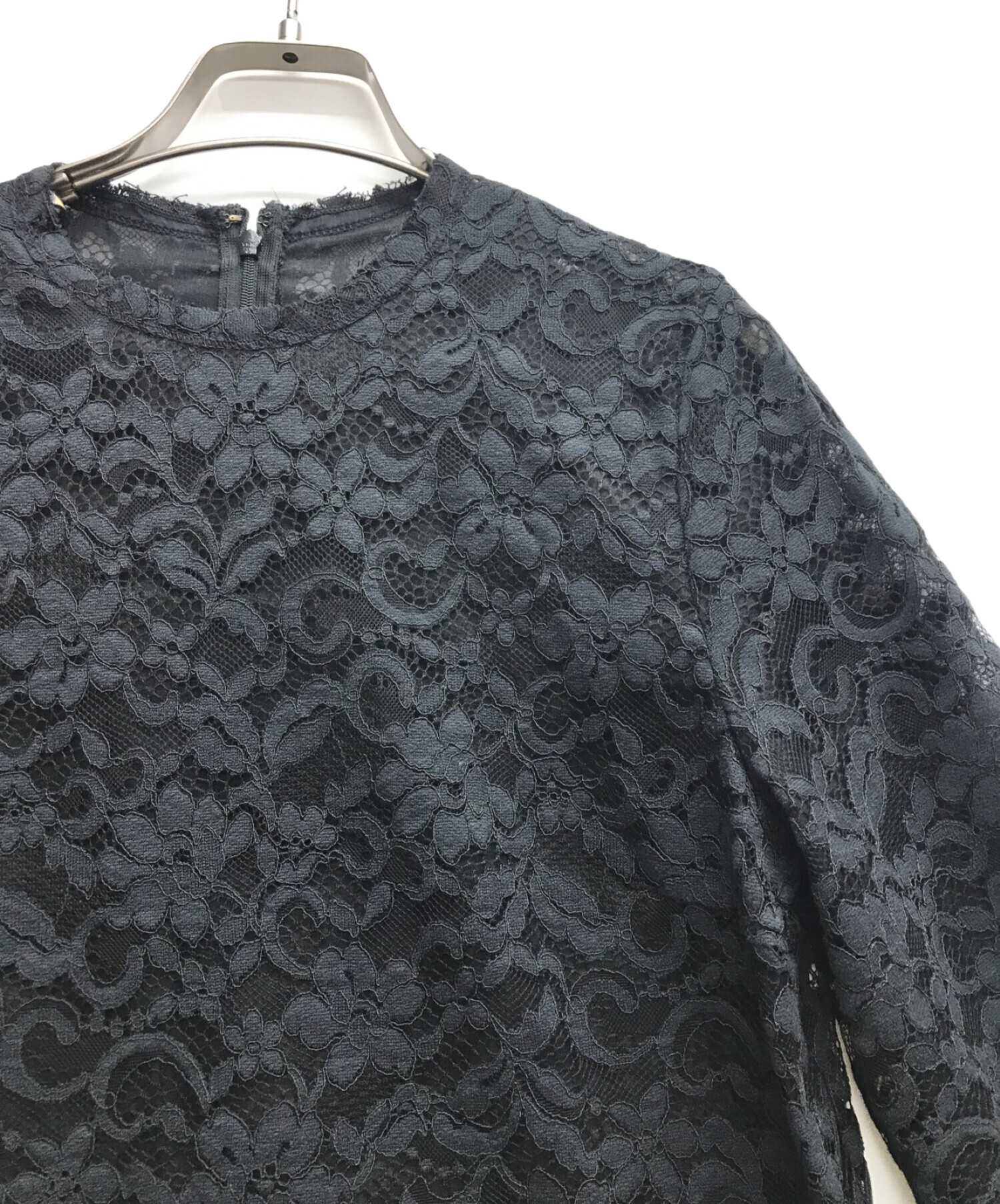 中古・古着通販】DRESSTERIOR (ドレステリア) レースブラウス ネイビー 