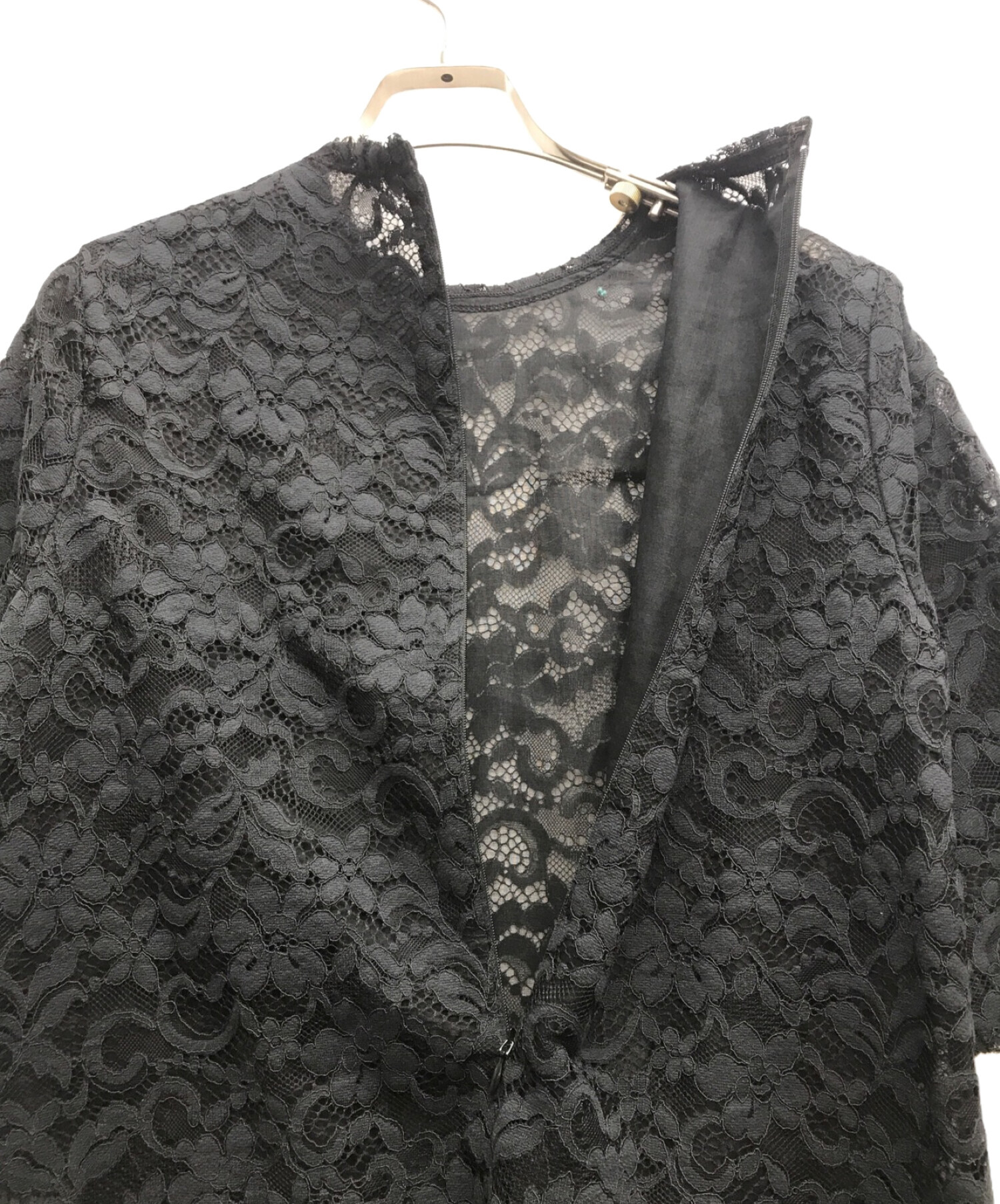 中古・古着通販】DRESSTERIOR (ドレステリア) レースブラウス ネイビー 