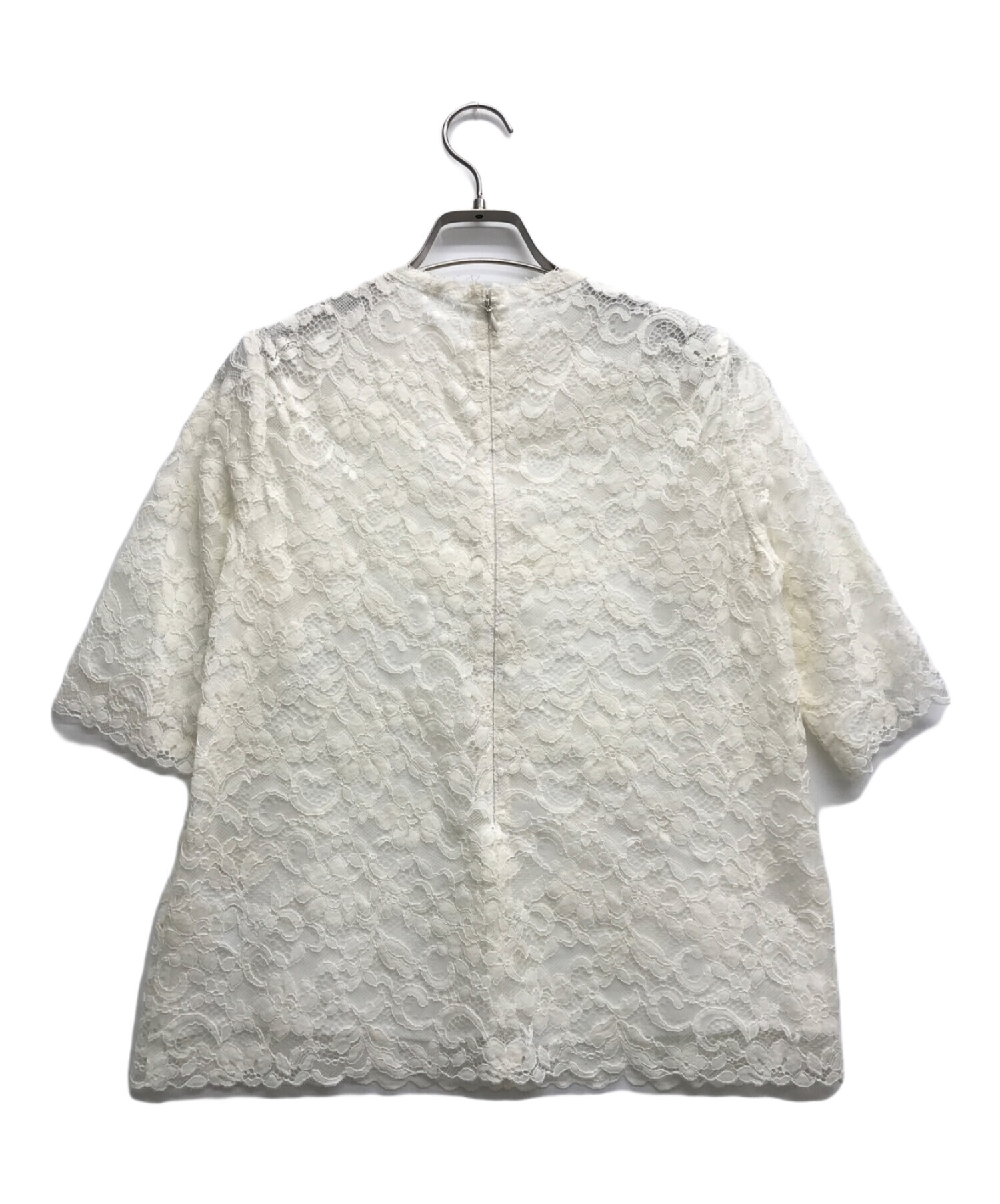 中古・古着通販】DRESSTERIOR (ドレステリア) レースブラウス ホワイト 