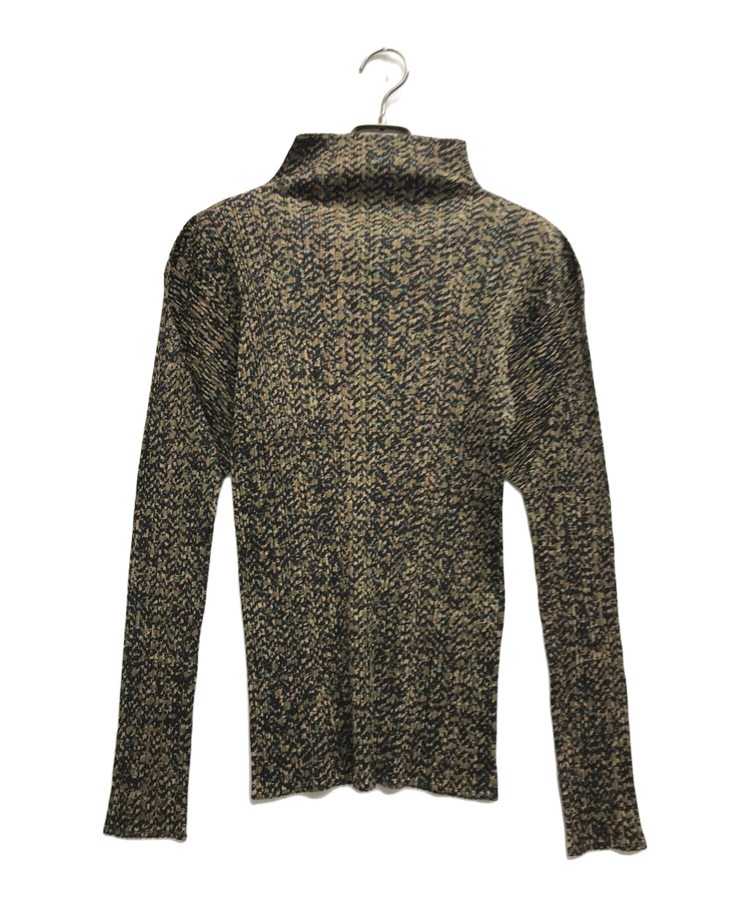 PLEATS PLEASE】プリーツプリーズ ハイネックカットソー ブラウン 中古