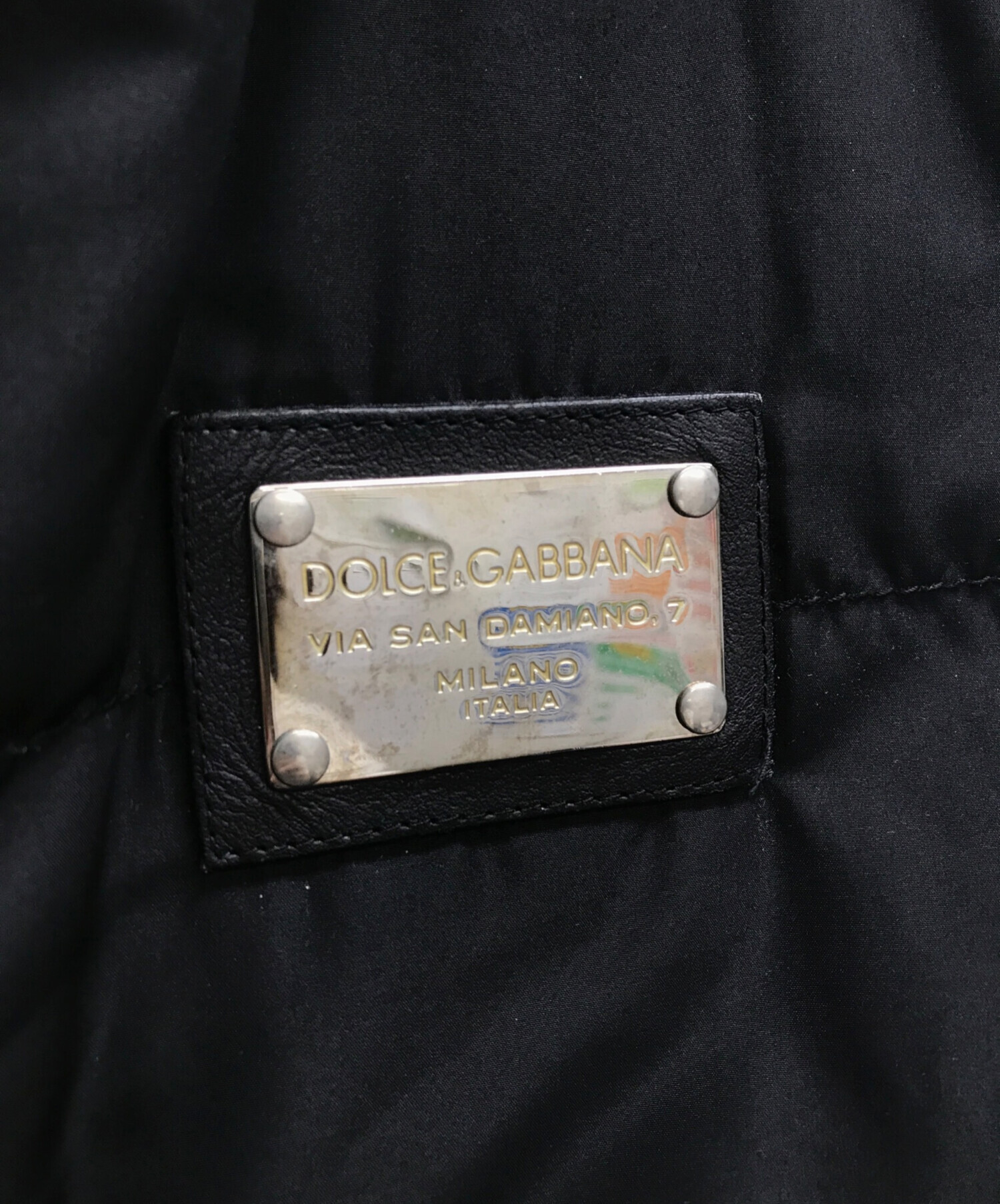 D&G ドルチェ＆ガッバーナ ロゴ 中綿ベスト ブラック S 短丈 D&G