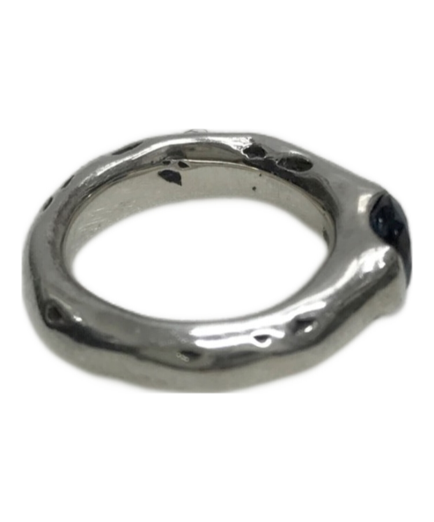 e.m.ジルコニアシルバーリング ジルコニア2粒ゆれピンキーリング