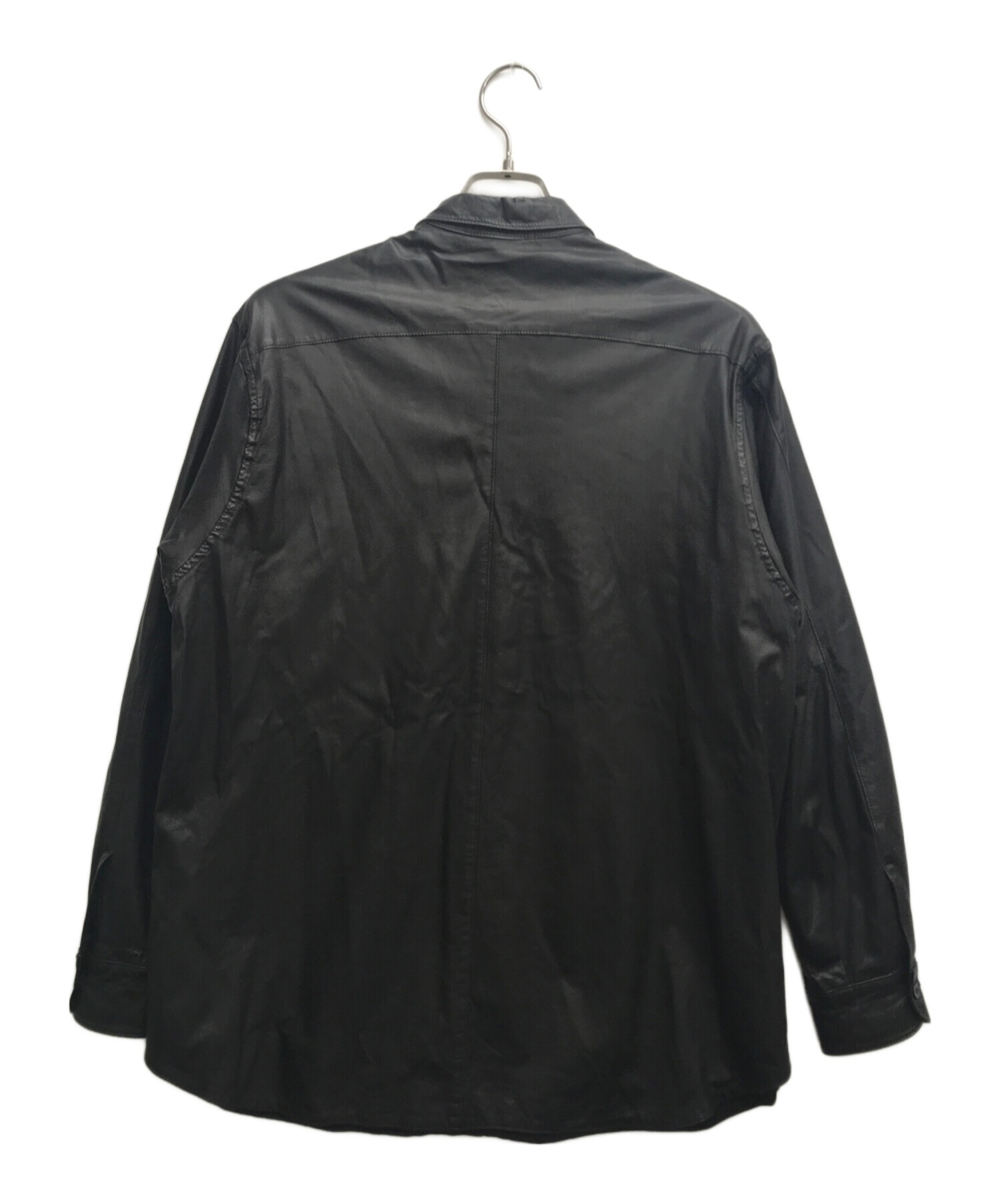 中古・古着通販】COMOLI (コモリ) レザーコモリシャツ ブラック 中古・古着通販】COMOLI (コモリ) レザーコモリシャツ ブラック