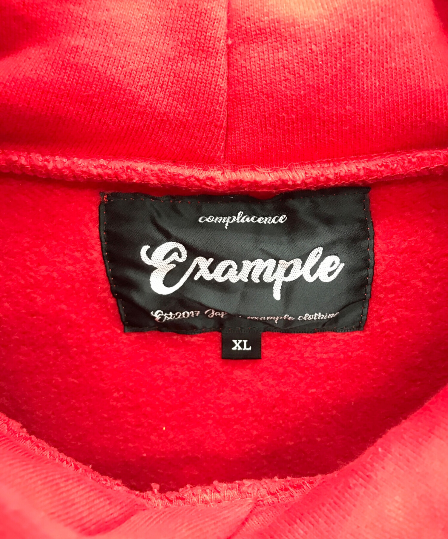 中古・古着通販】EXAMPLE (エグザンプル) ラウンドロゴパーカー レッド