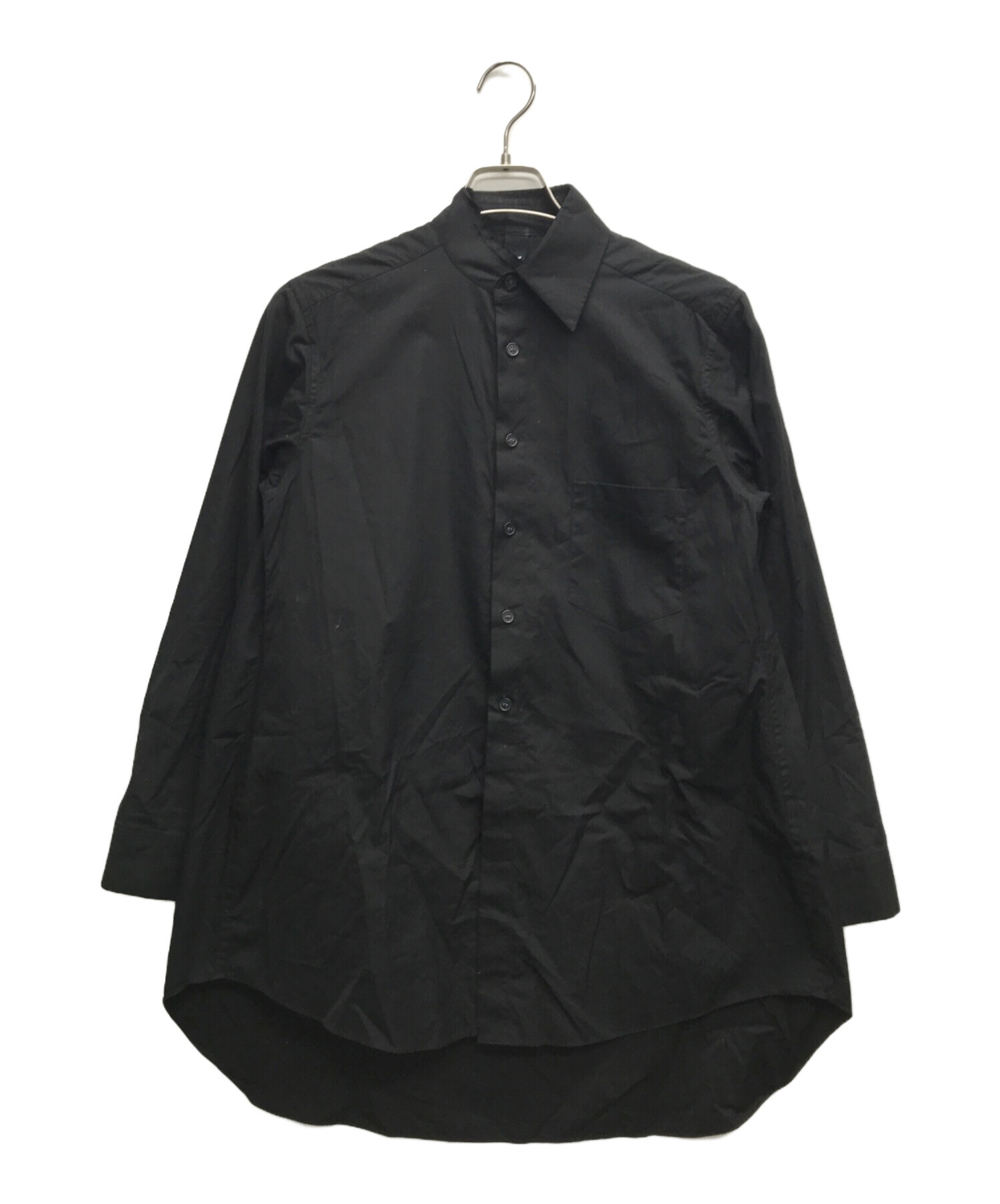 中古・古着通販】GROUND Y (グラウンドワイ) 襟切断シャツ ブラック  