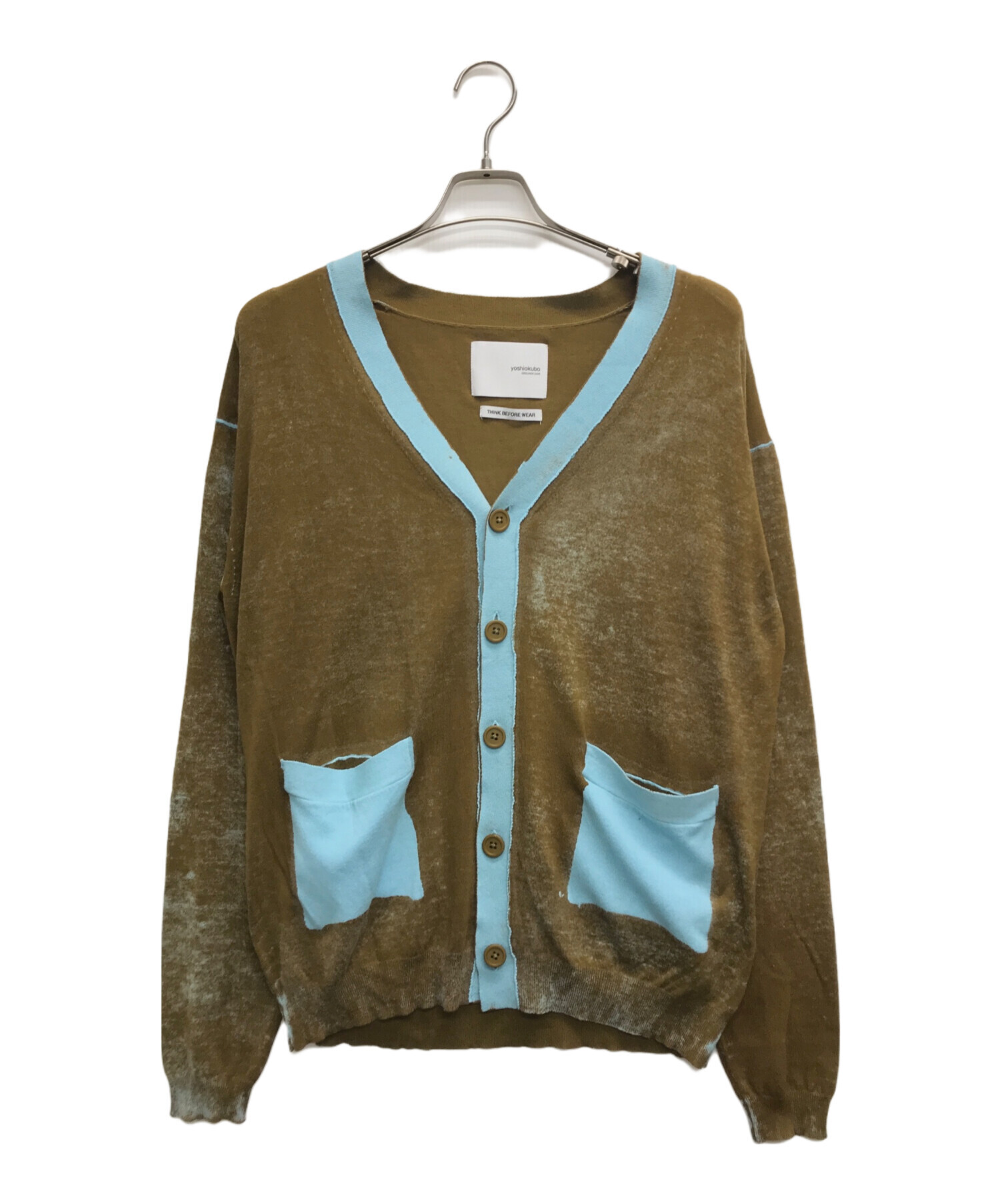 中古・古着通販】yoshio kubo (ヨシオクボ) RUBBED KNIT CARDIGAN 