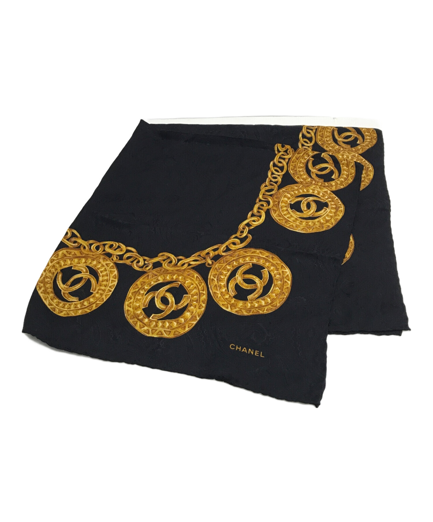 中古・古着通販】CHANEL (シャネル) ココマークチェーン柄シルク