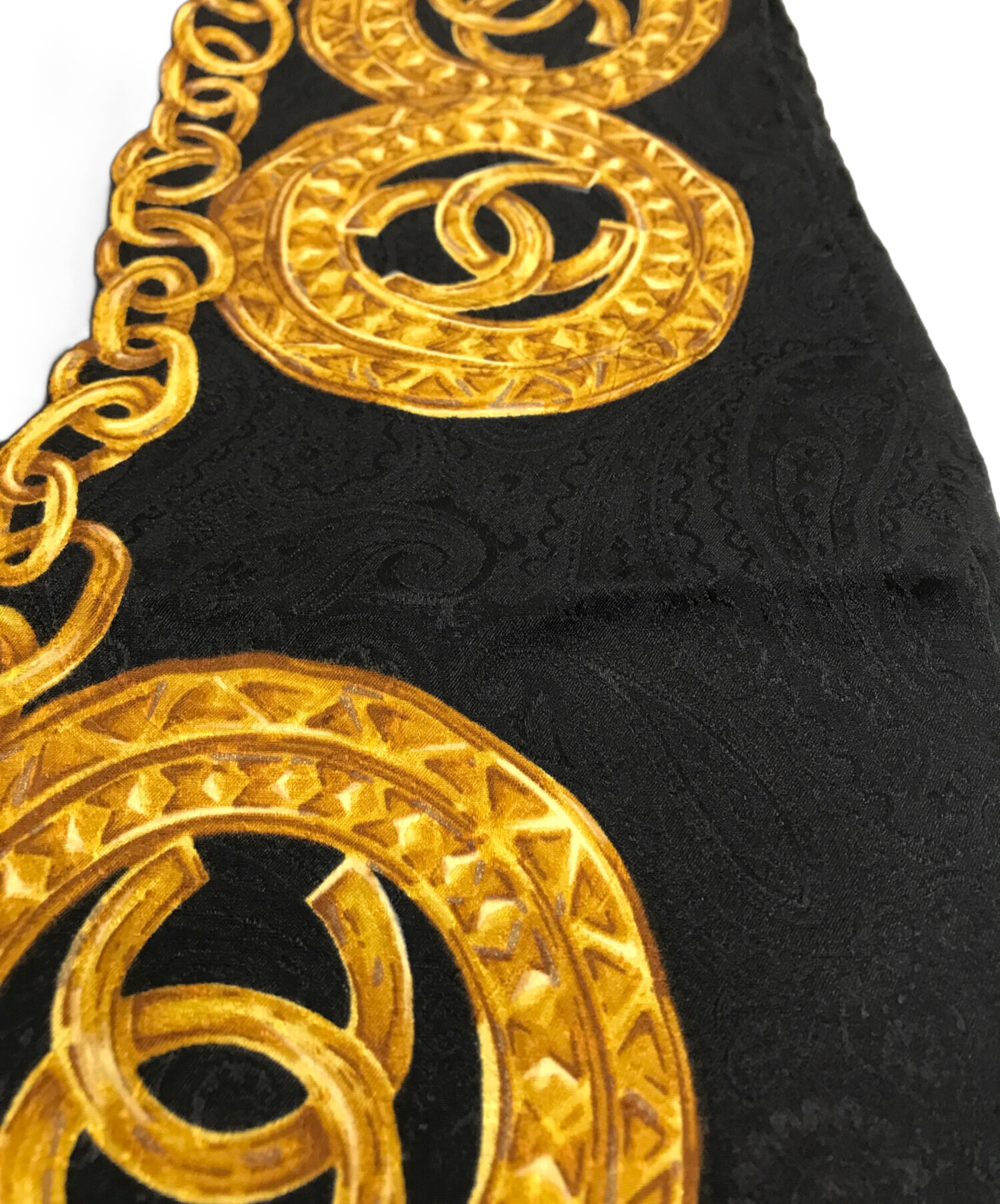 【 CHANEL 】シャネル　ヴィンテージ シルク スカーフ ココマークチェーン 楽天市場】シャネル CHANEL 大判 ヴィンテージチェーン柄 スカーフ