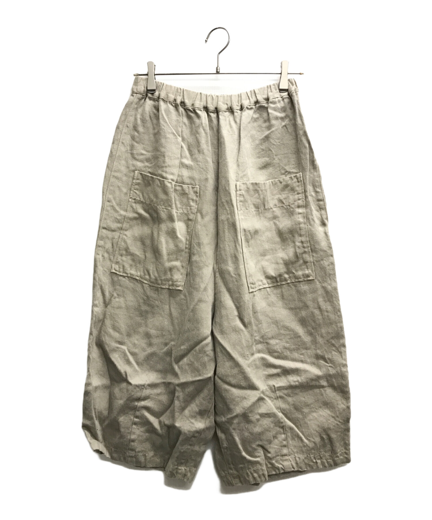 ツムグ ソリトリネン8分丈パンツ 黒 未使用品 tumugu:ツムグ ソルト