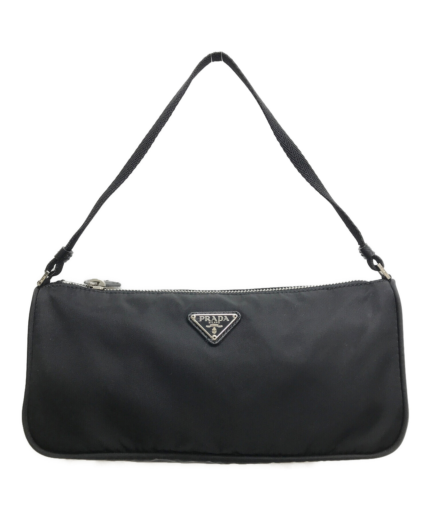 プラダ　ミニポーチ　黒　ナイロン 中古・古着通販】PRADA (プラダ) ナイロンミニポーチ ブラック/NERO