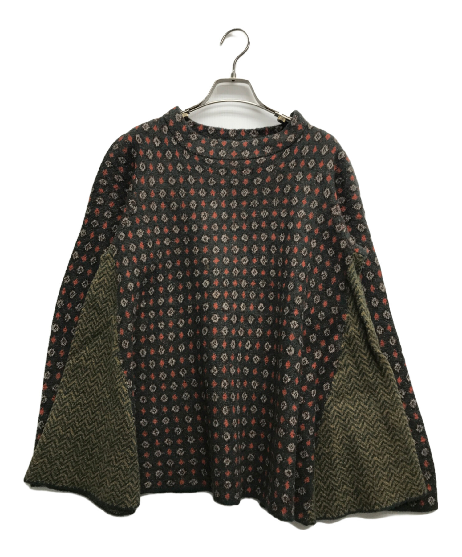 45R☆フロートガーゼのフレアーTプルオーバー/杢ブラウン♪ 45R☆フロートガーゼのフレアーTプルオーバー/杢ブラウン♪ 中古・古着