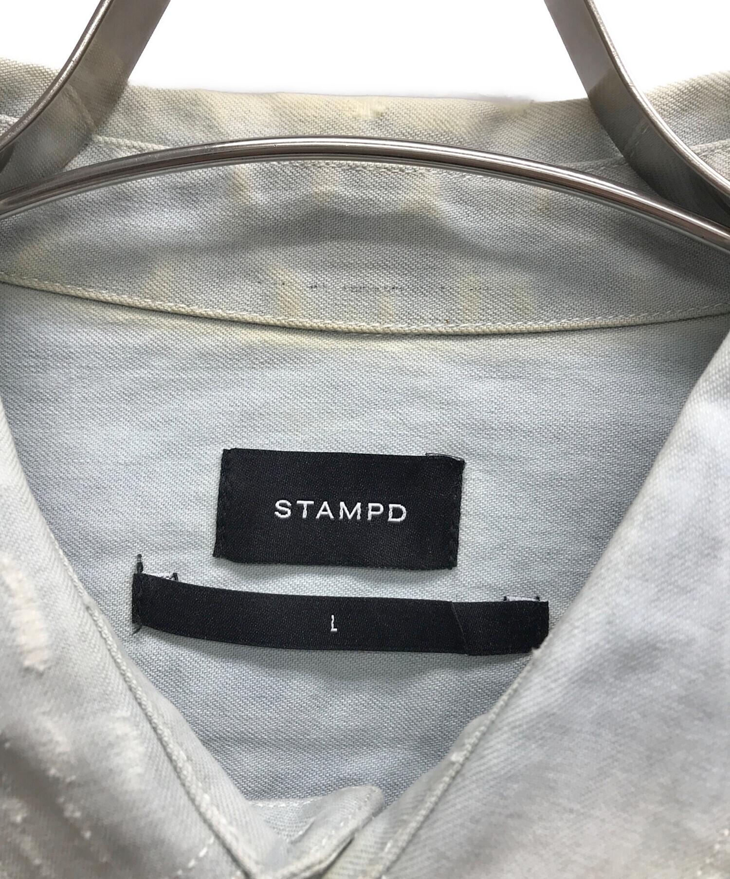 中古・古着通販】STAMPD (スタンプド) クラッシュ加工デニムシャツ  