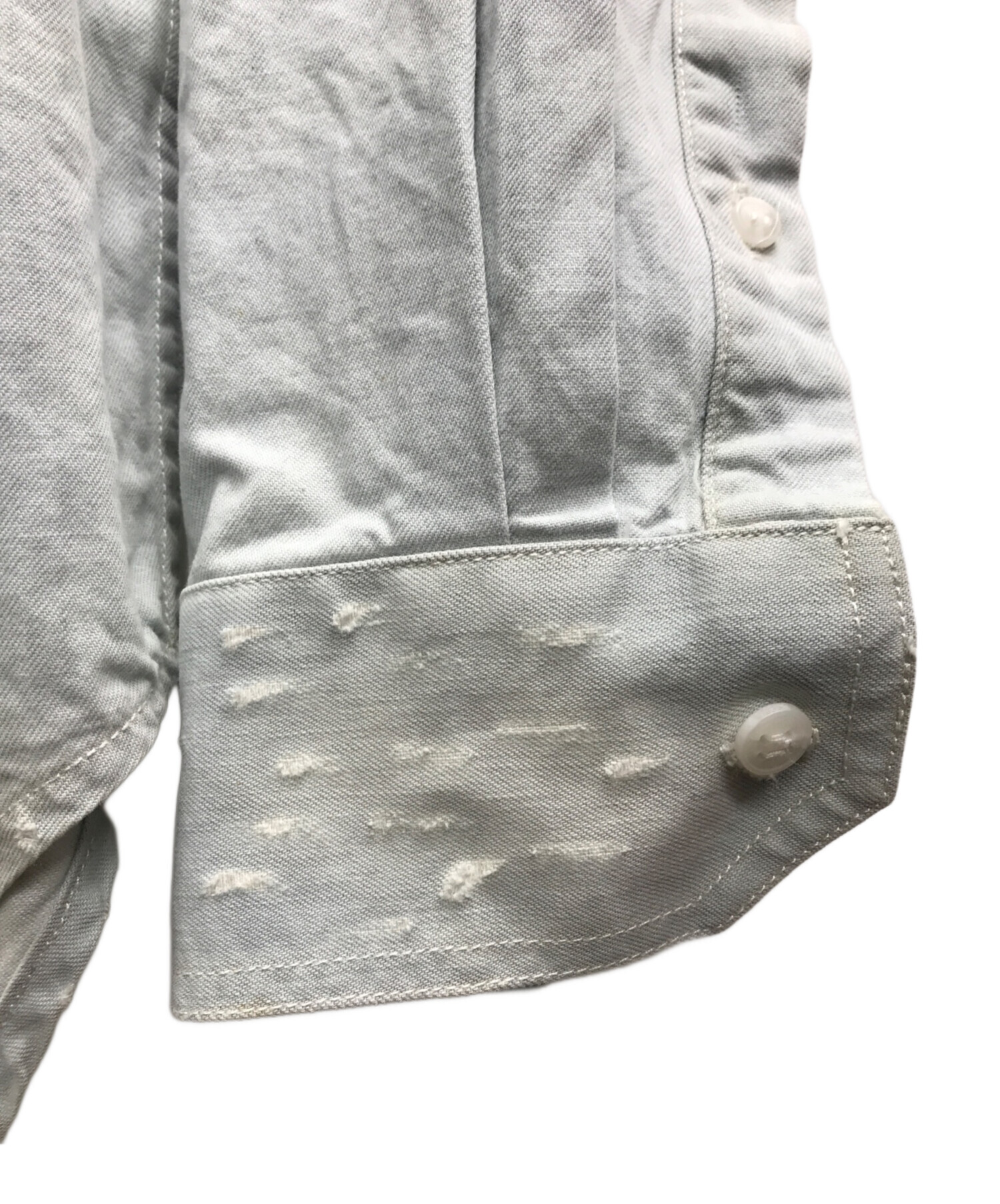 中古・古着通販】STAMPD (スタンプド) クラッシュ加工デニムシャツ  