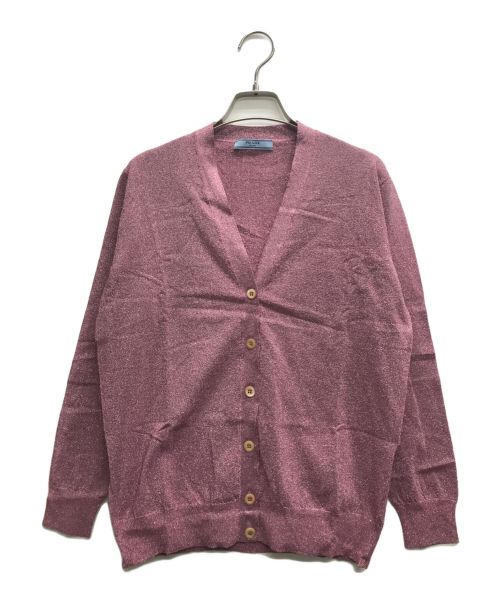 PRADA プラダ カーディガン チェック ピンク 美品 中古・古着通販】PRADA (プラダ) ラメニットカーディガン ピンク