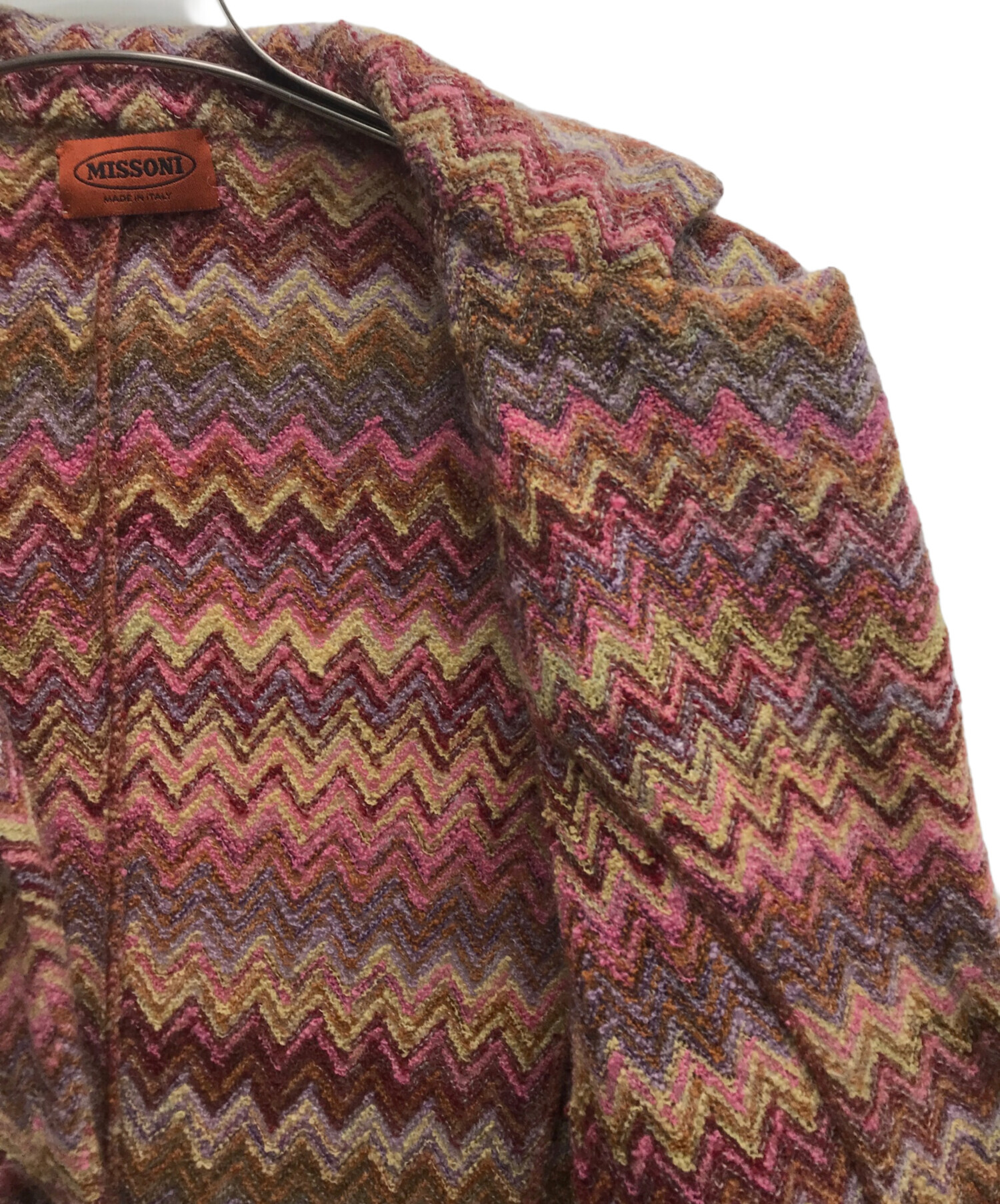 中古・古着通販】MISSONI (ミッソーニ) ニットジャケット ピンク
