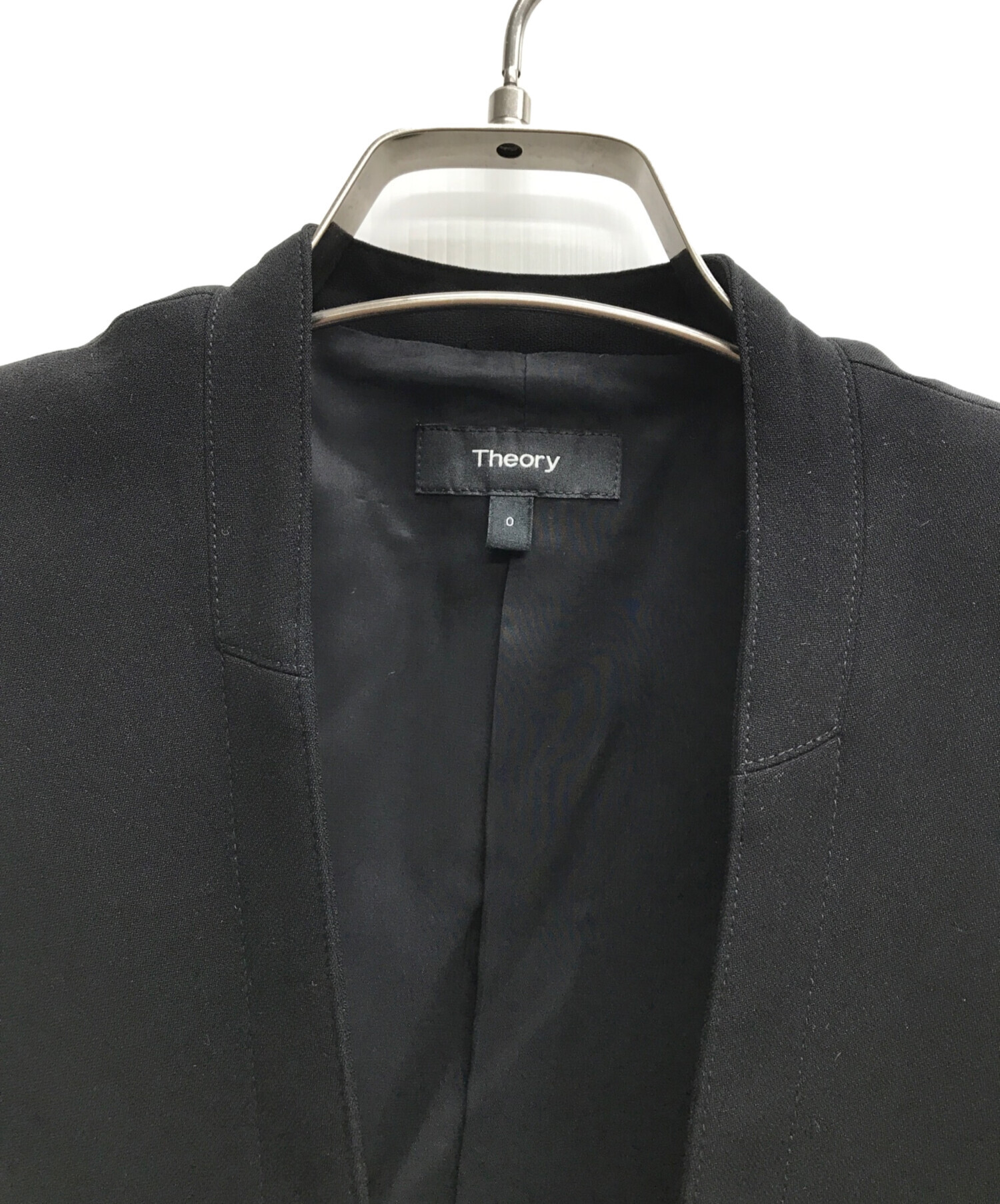 中古・古着通販】theory (セオリー) ノーカラージャケット ブラック