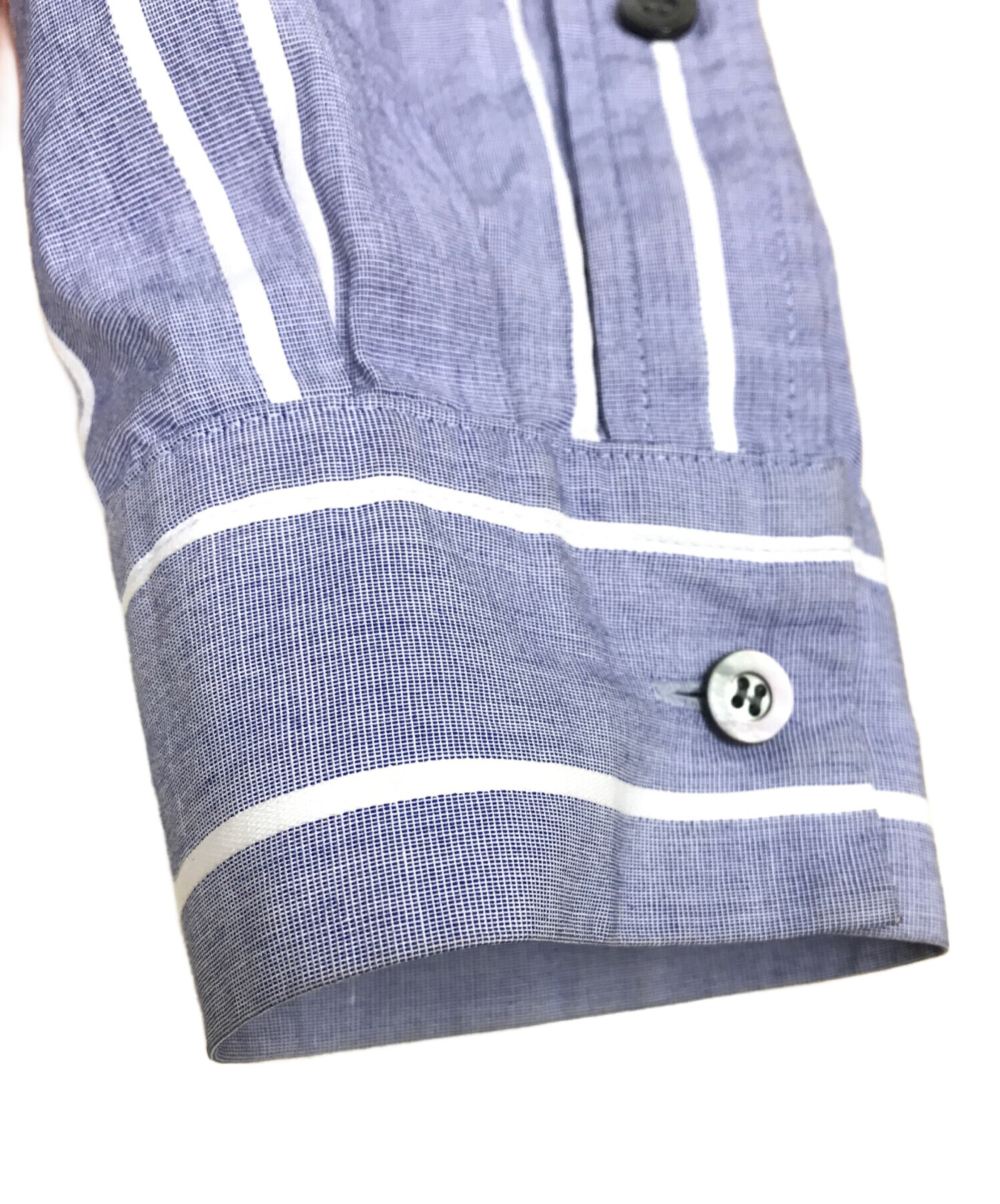 中古・古着通販】UJOH (ウジョー) ストライプシャツ ブルー サイズ:2