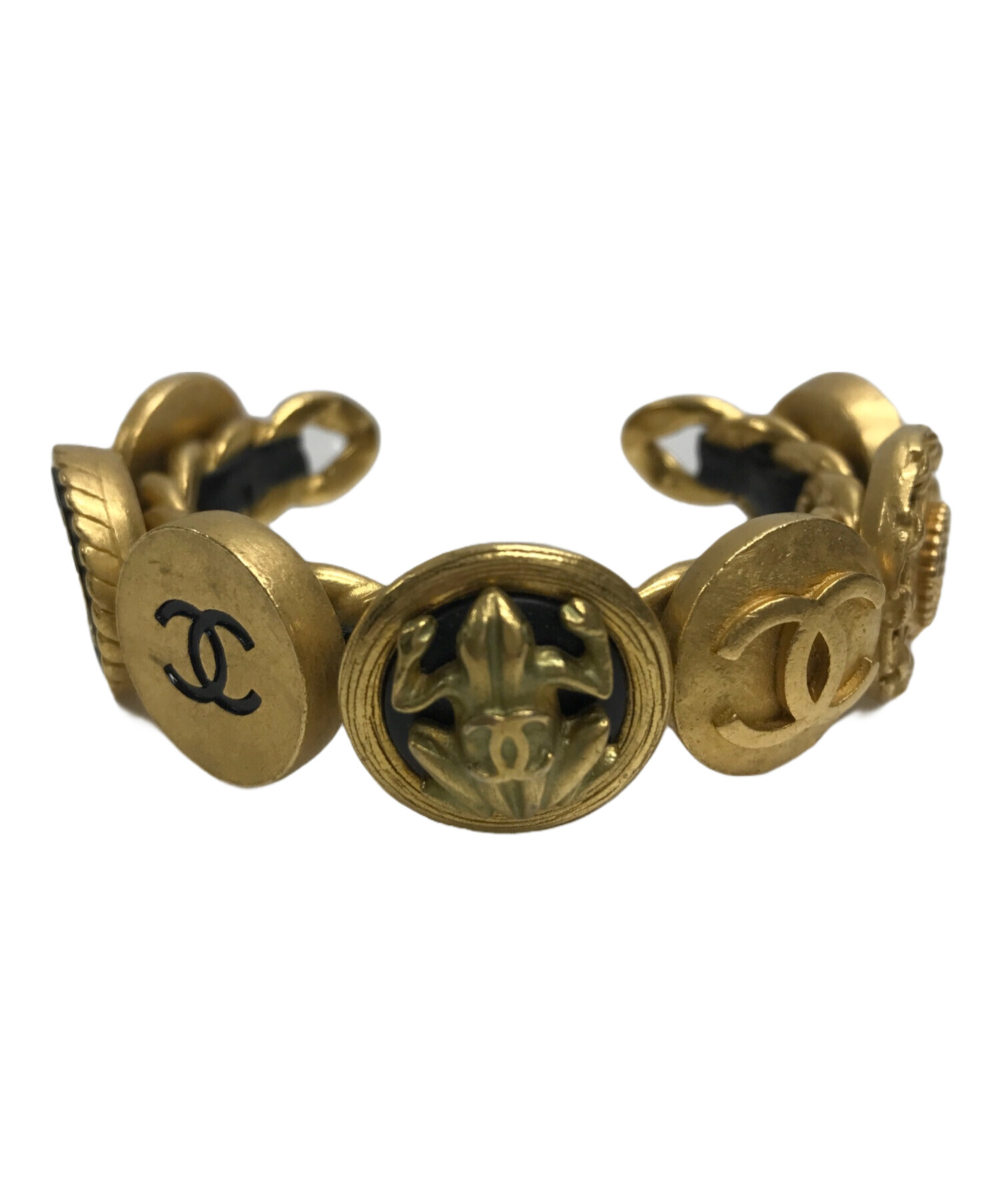 希少　CHANEL シャネル　ライオン　ヴィンテージ　ブレスレット 中古・古着通販】CHANEL (シャネル) メダリオンブレスレット ブラック