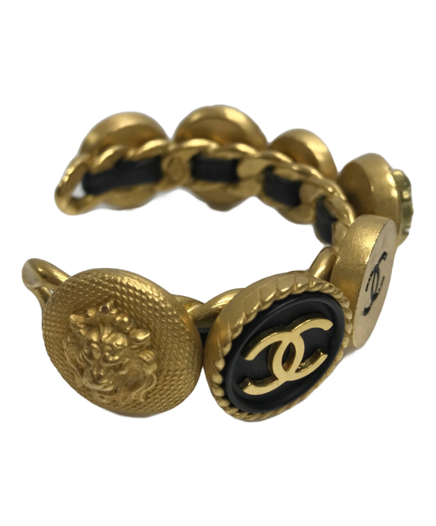 中古・古着通販】CHANEL (シャネル) メダリオンブレスレット ブラック