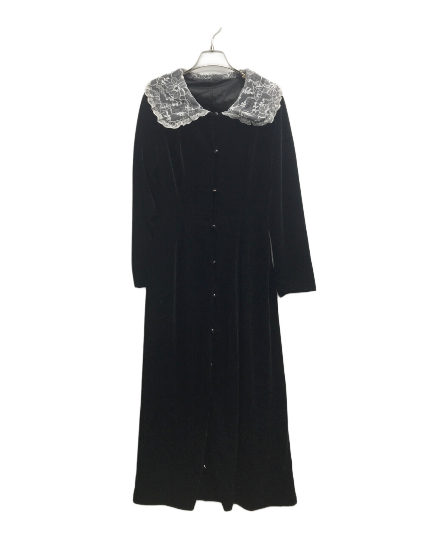 中古・古着通販】ACKA (エーシーケーエー) ベロアワンピース ブラック