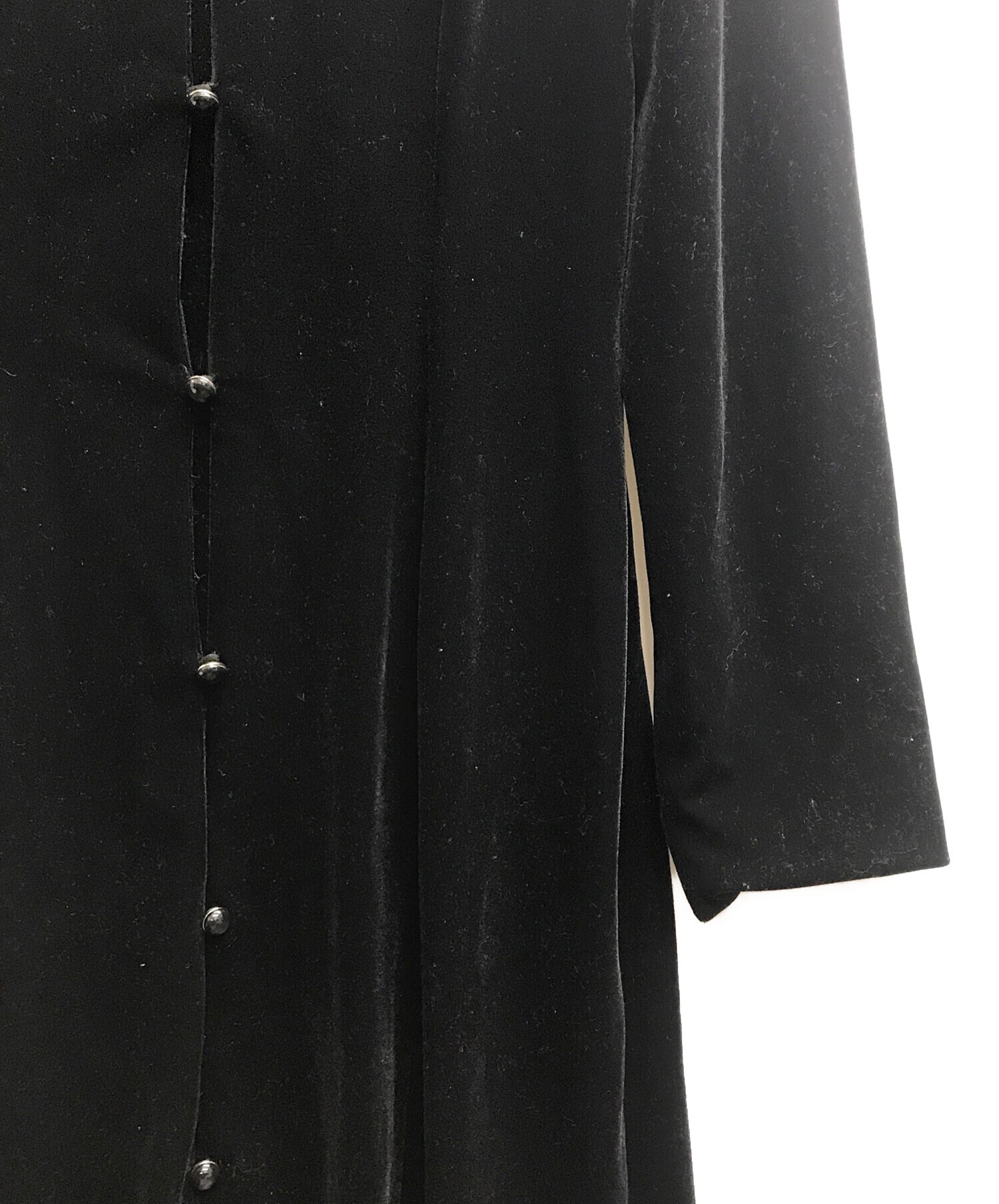 中古・古着通販】ACKA (エーシーケーエー) ベロアワンピース ブラック