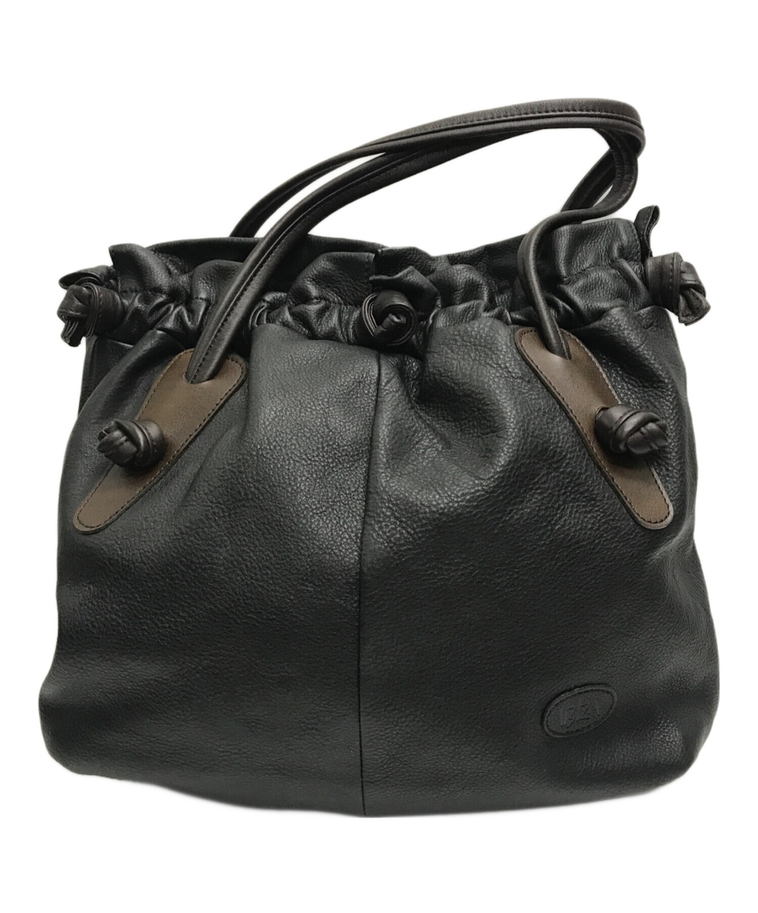 中古・古着通販】IBIZA (イビサ) レザーハンドバッグ ブラック