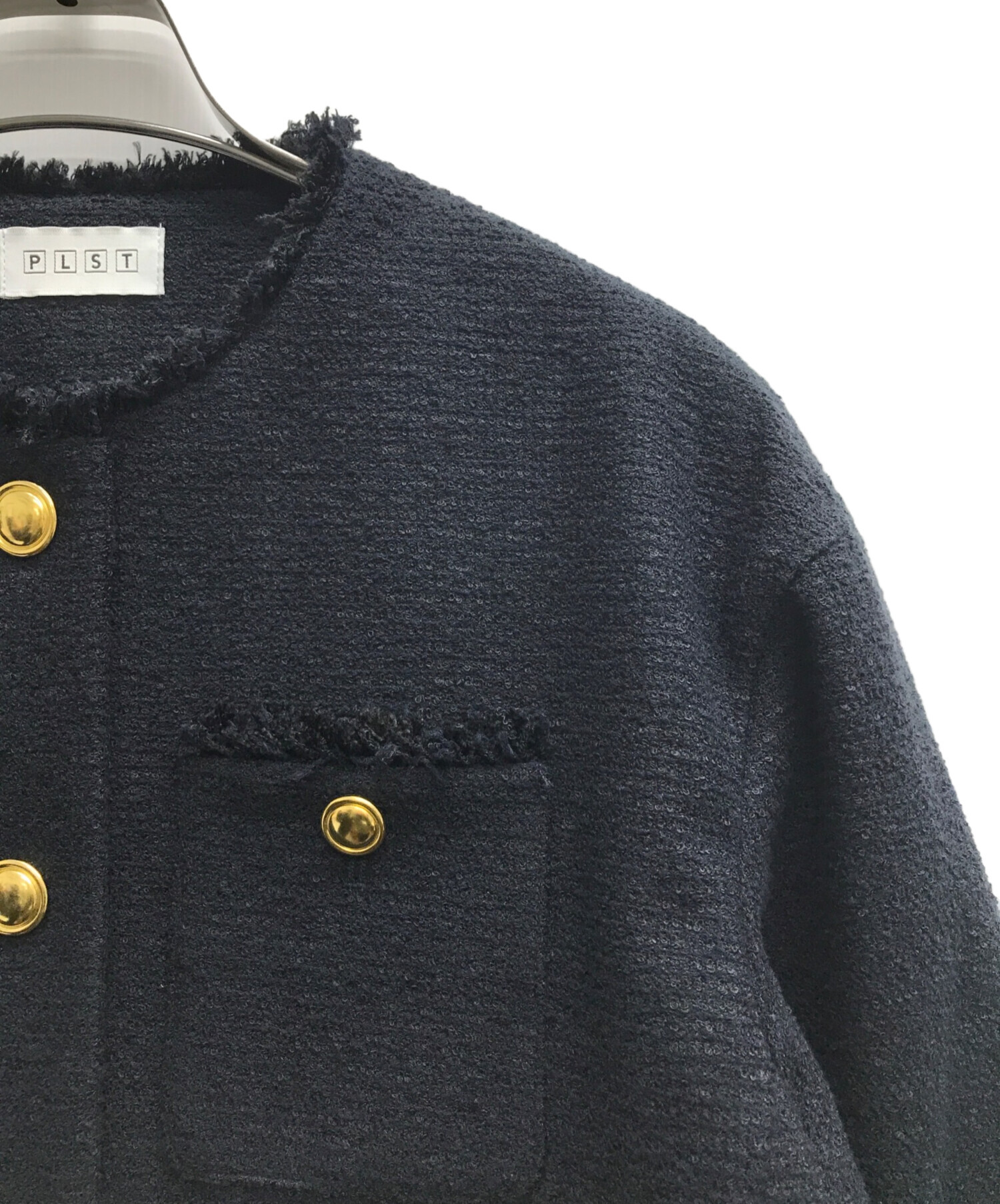 中古・古着通販】PLST (プラステ) ツイードメタルボタンジャケット